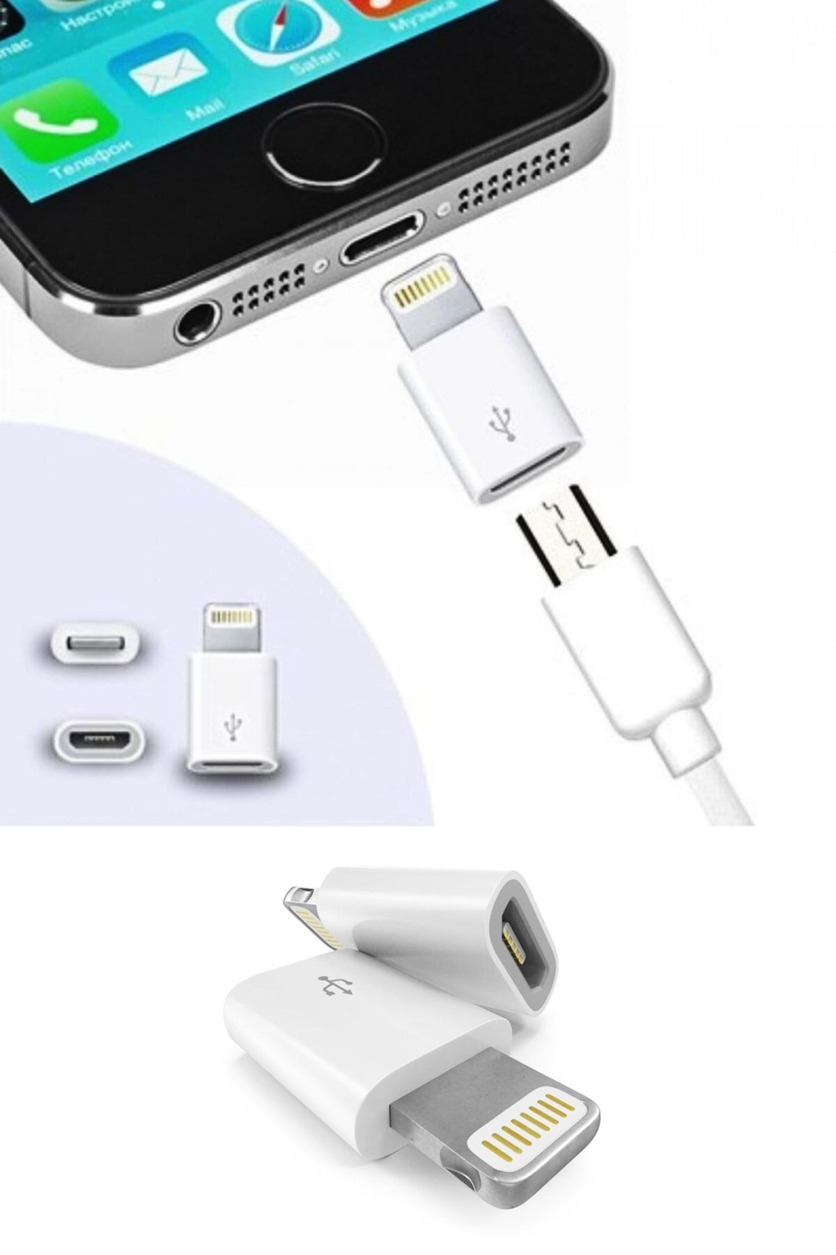 Light up Apple iphone / ipad micro usb dönüştürücü adaptör otg aparat