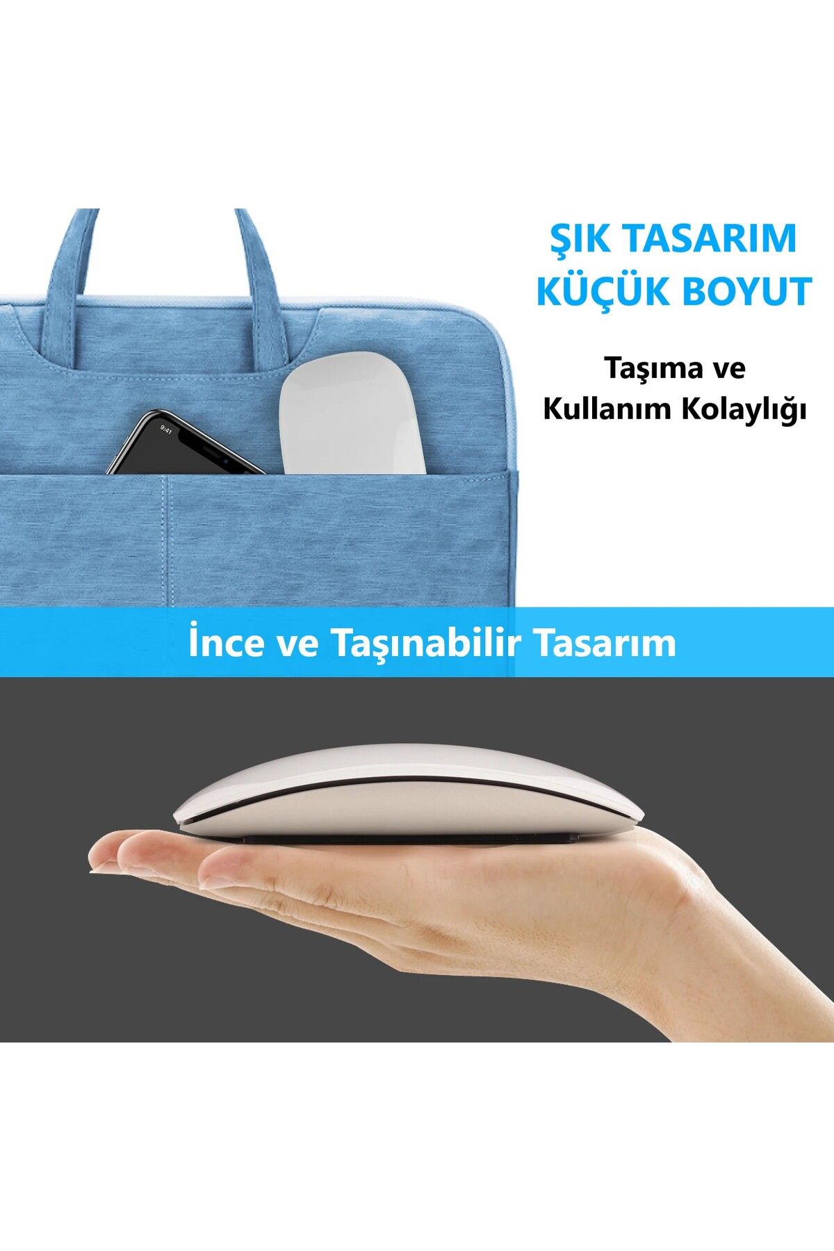 DUHALINE Apple Mac iPad Uyumlu Bluetooth Touch Şarjlı Magic Model Mouse Tablet Telefon Sessiz Dokunmatik Fare