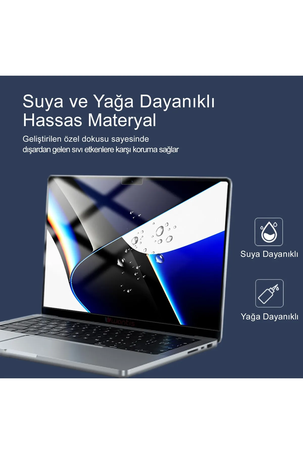 Wontis Apple Macbook Air M1 (mgn73tu/a) 13.3 Inç Notebook Premium Ekran Koruyucu Nano Cam