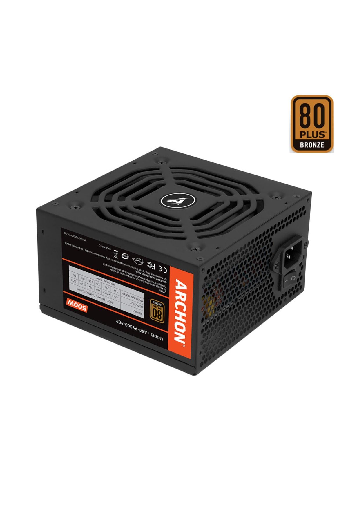 Archon Arc-500 500w 80 Plus Bronze Power Supply Pc Güç Kaynağı ( 3 Yıl Garantili )