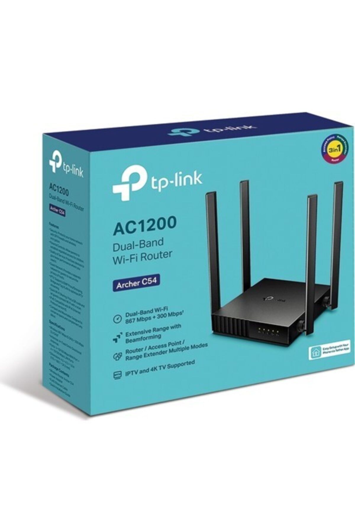 TP-Link Archer C54, Ac1200 Dual-band Wi-fi Router, Çift Bantlı Wi-fi, 1200 Mbps, 2.4ghz Ve 5ghz