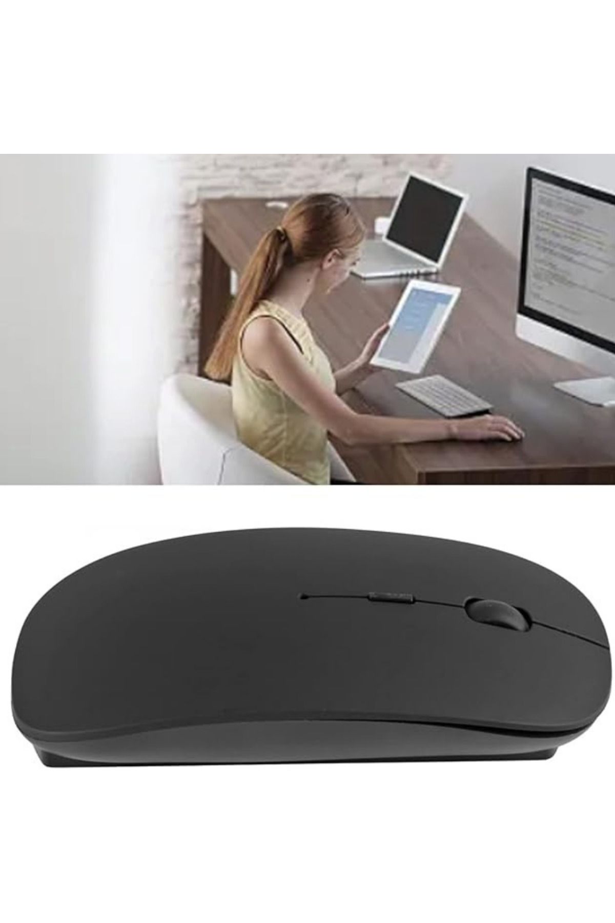 Kendineal Şarjlı Kablosuz Bluetooth Sessiz Mouse - Bilgisayar ve Dizüstü İçin Şarj Edilebilir Tasarım