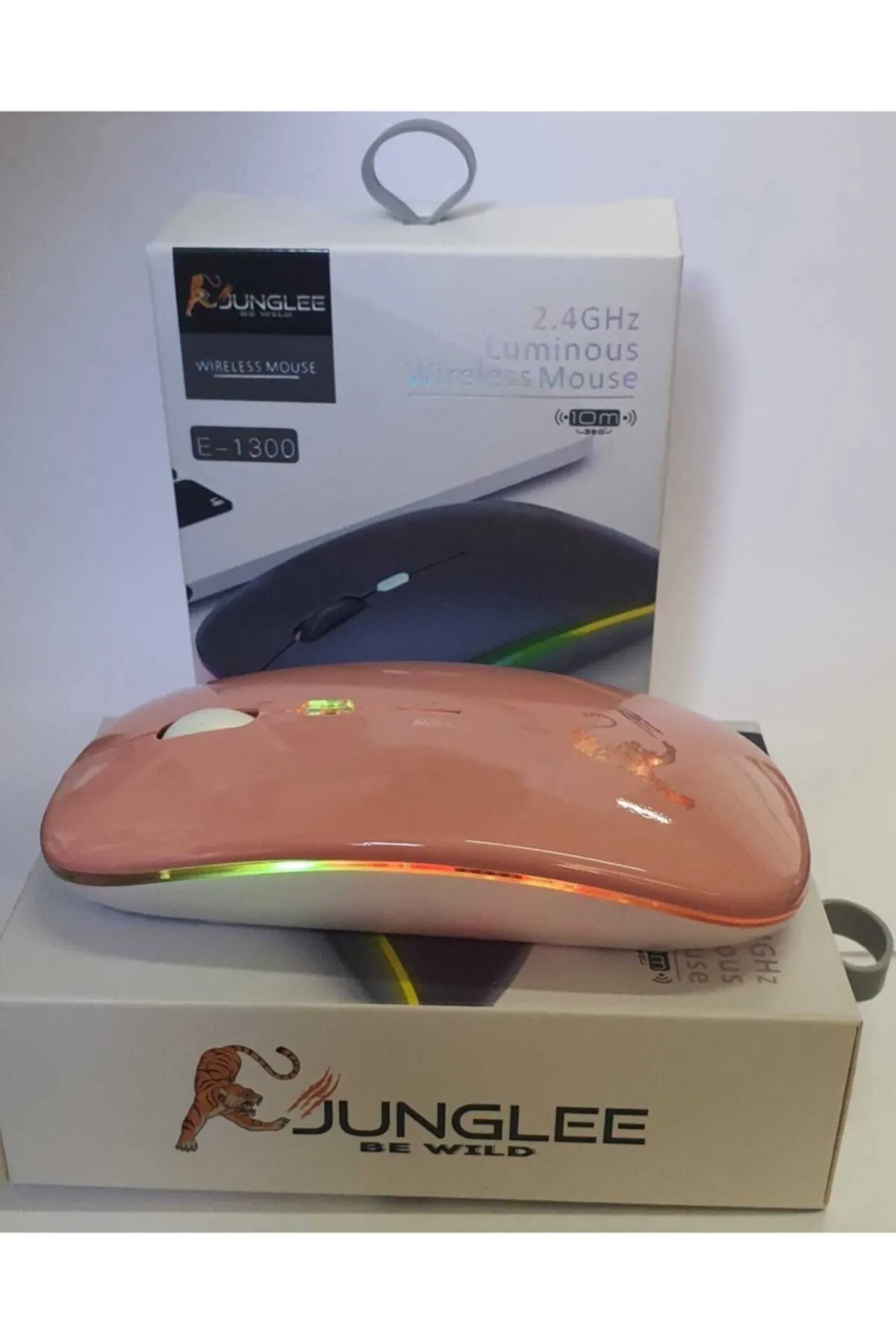 JUNGLEE Şarjlı Kablosuz Mouse Sessiz 2.4 Ghz Usb Wireless 800-1200-1600 Ayarlanabilir Dpi Led Işıklı Slient