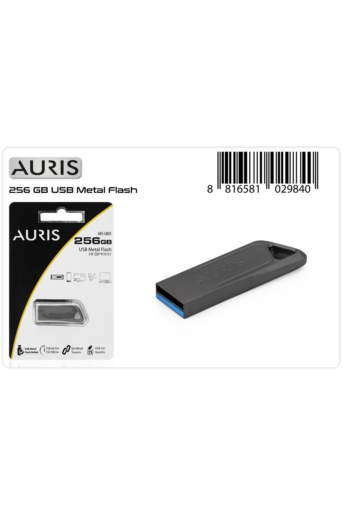 Auris Ars-ub03 256 Gb Usb Metal Flash Bellek