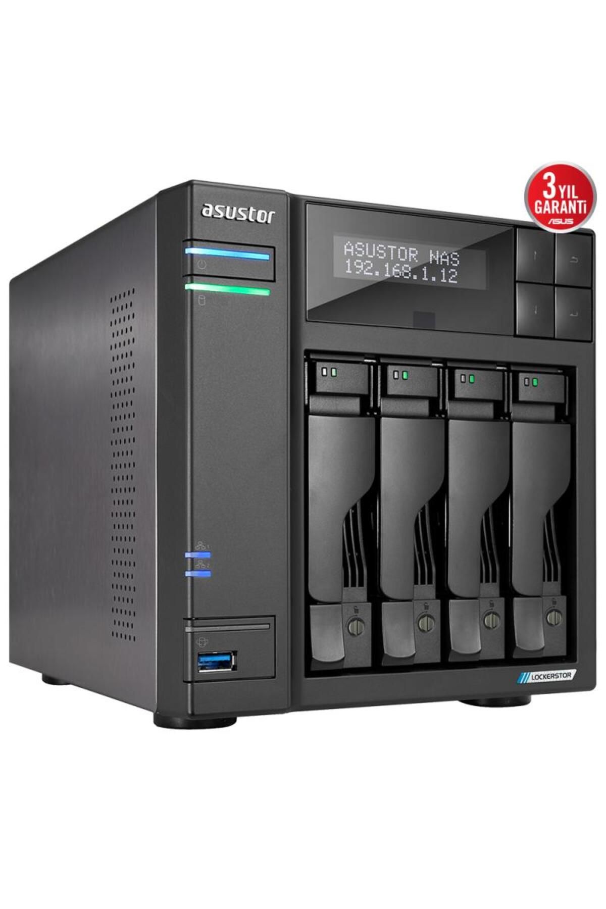 Genel Markalar As6704t 4 Bay Nas(4X22TB DESTEĞİ), 4gb Ddr4, M.2 X4, Pcıe X1, 2.5gbe X2 Depolama Ünitesi