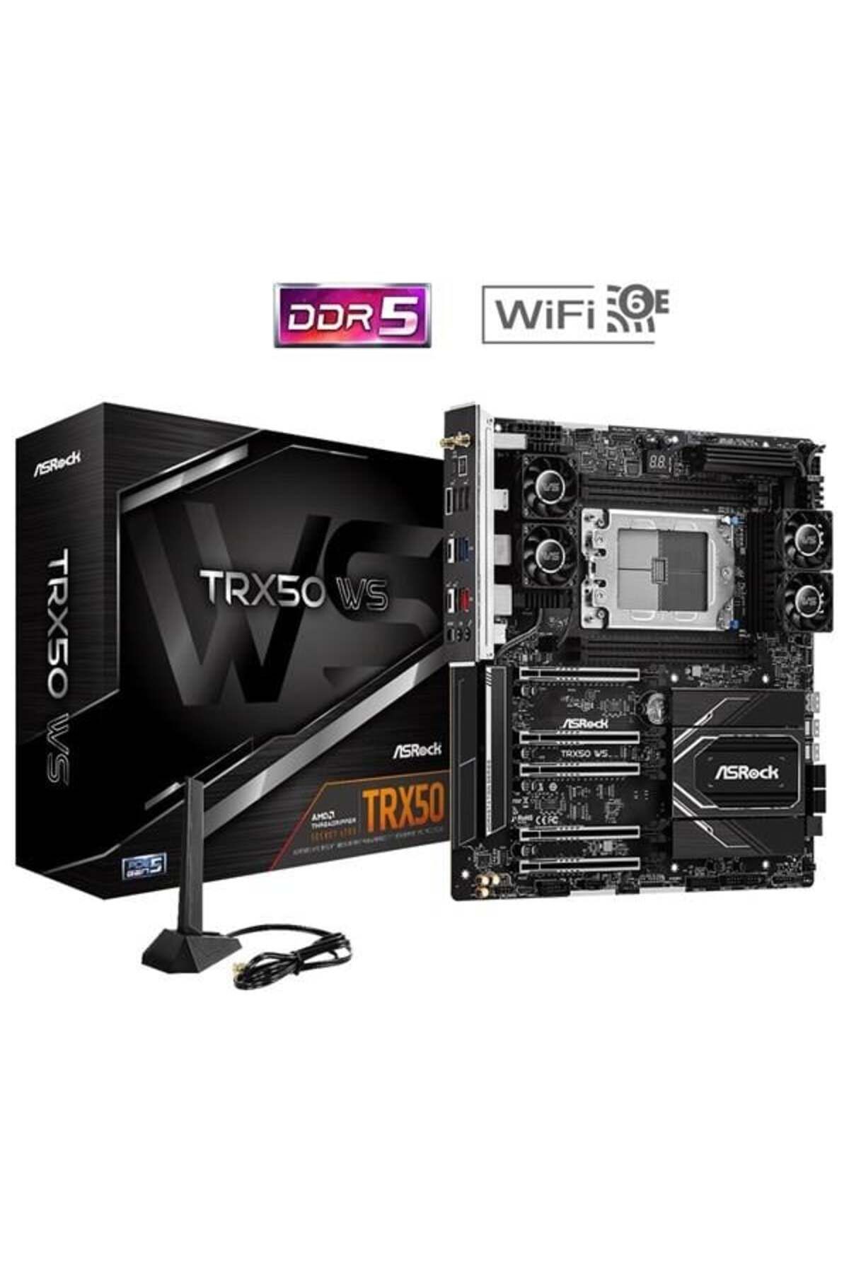 Hızlı Stok ASROCK TRX50 WIFI-6E WS ECC DDR5 10-GbE LAN PCIE 5.0 sTR50 ATX