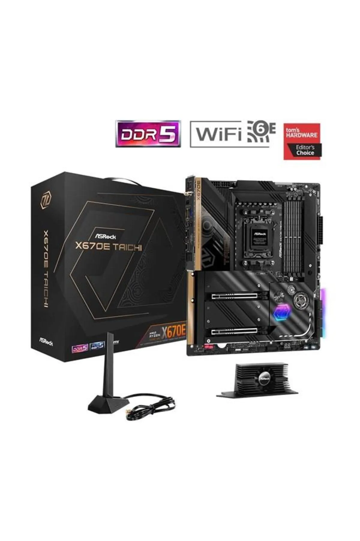 Hızlı Stok ASROCK X670e TAICHI WIFI-6E DDR5 HDMI-DP PCIE 5.0 AM5 ATX