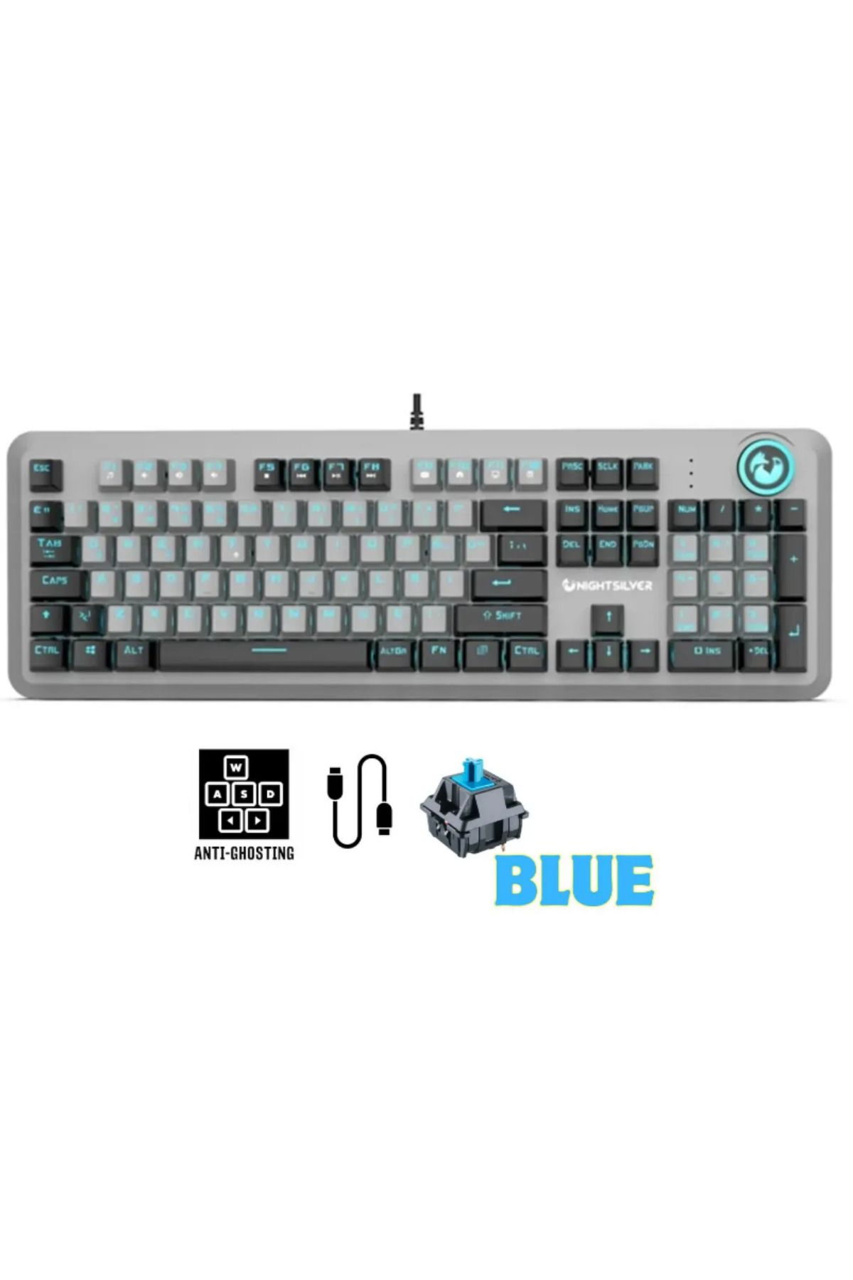 Sarftech Astra Blue Mavi Switch Çift Renk Ayarlanabilir Gaming Mekanik Oyuncu Klavyesi Türkçe Q