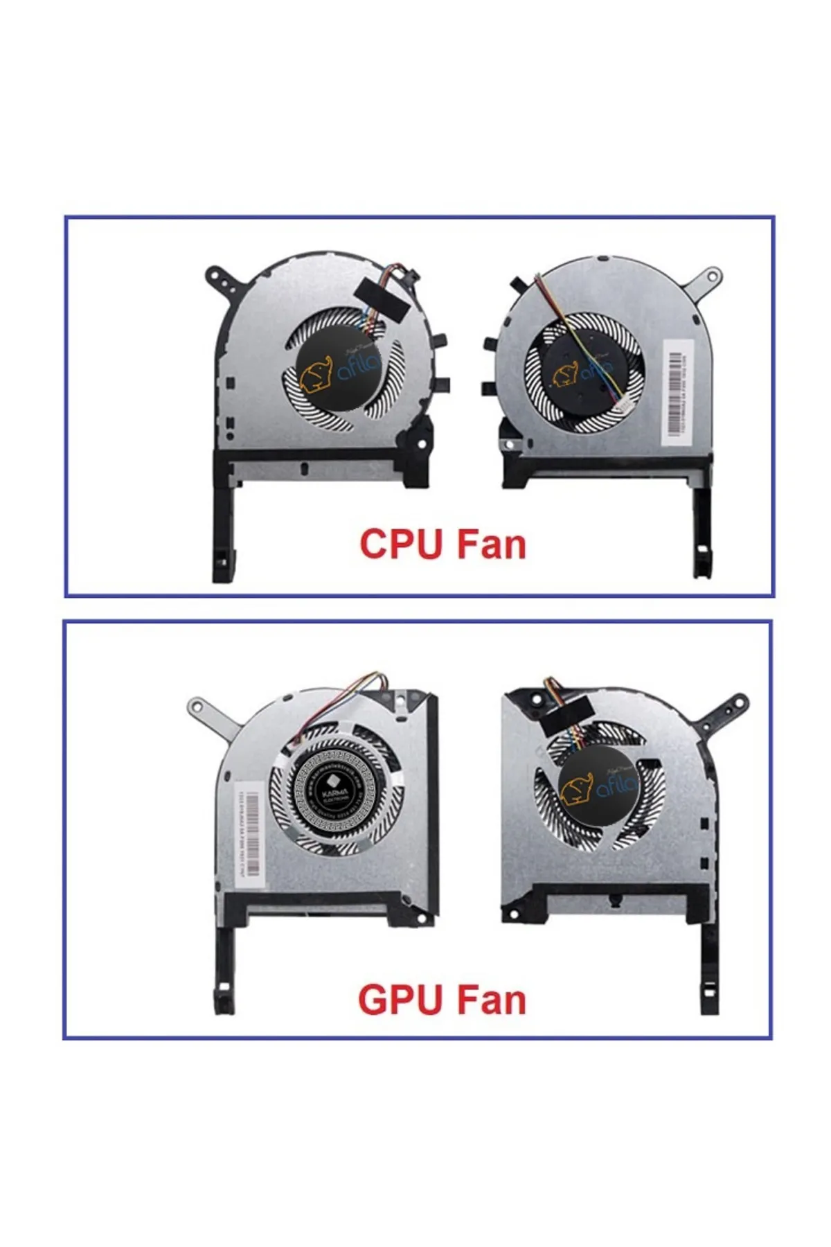 Afila Asus FX705GD-EW086T uyumlu Notebook Cpu, Gpu Fanı Takım, Sağ-Sol SET / Ver.1