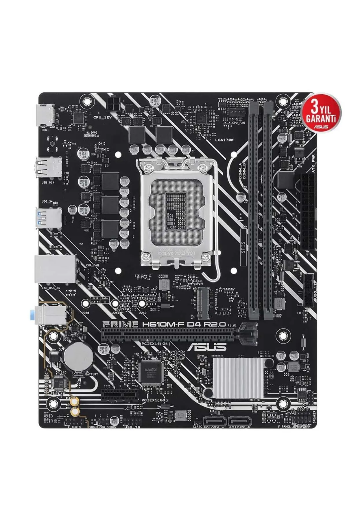 Hızlı Stok ASUS PRIME H610M-F D4 R2.0 DDR4 3200MHZ MATX