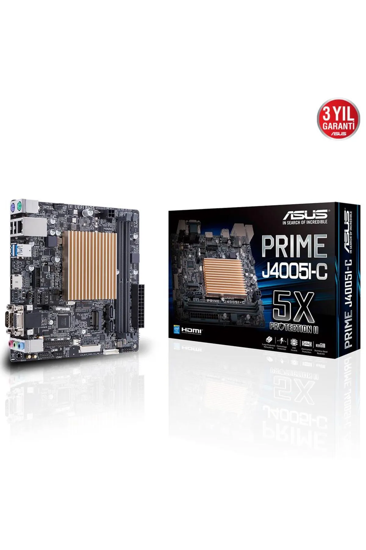 Asus / ASUS PRIME J4005I-C DDR4 M2 PCIe NVME HDMI mITX Dahili İşlemci