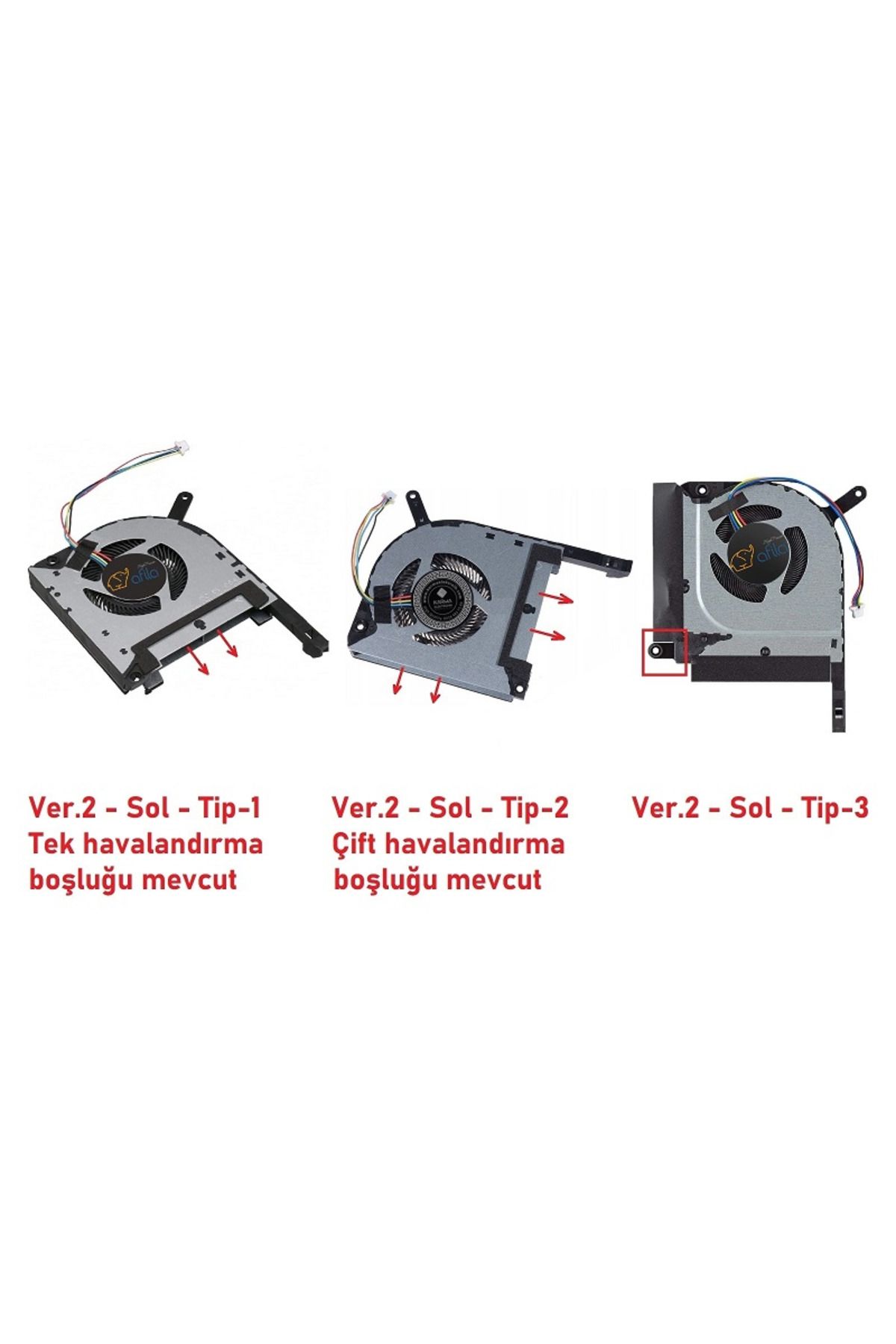 Afila Asus TUF Gaming A15 FA506IHR-HN019 uyumlu Notebook Gpu Fanı V2 (Sol Fan) Tip3
