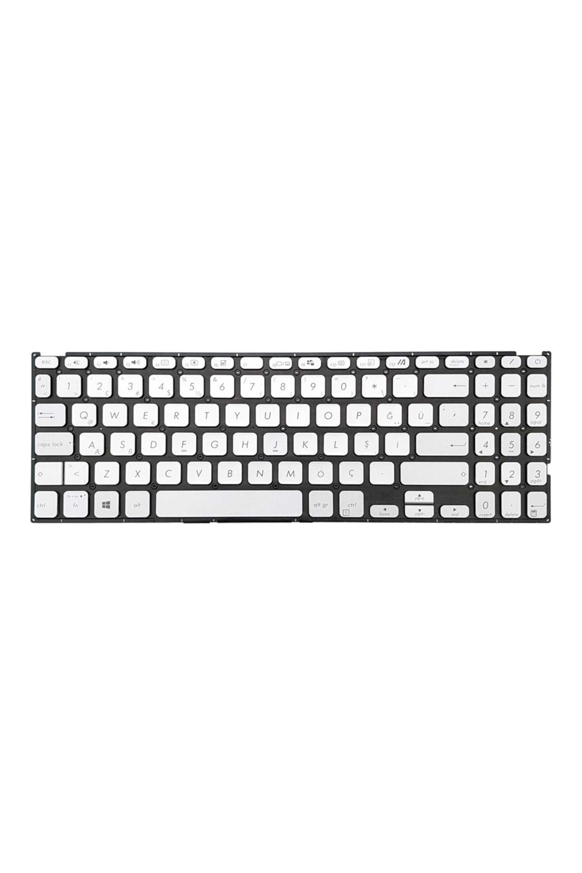 Lenovo Asus X509Fl-Bqxx, X509Fl-Br078T Klavye (Silver, Gri TR)