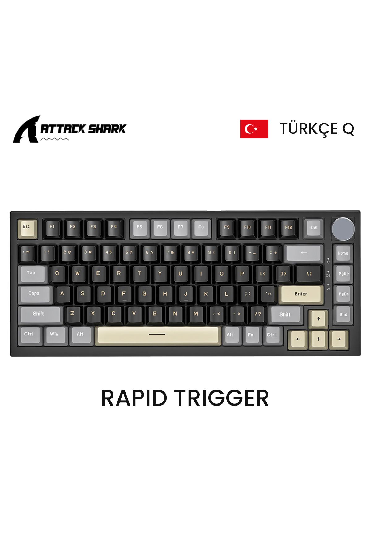 Meyer Gaming Attack Shark K85 Rapid Trigger RGB Kablosuz Mekanik Klavye TÜRKÇE Q