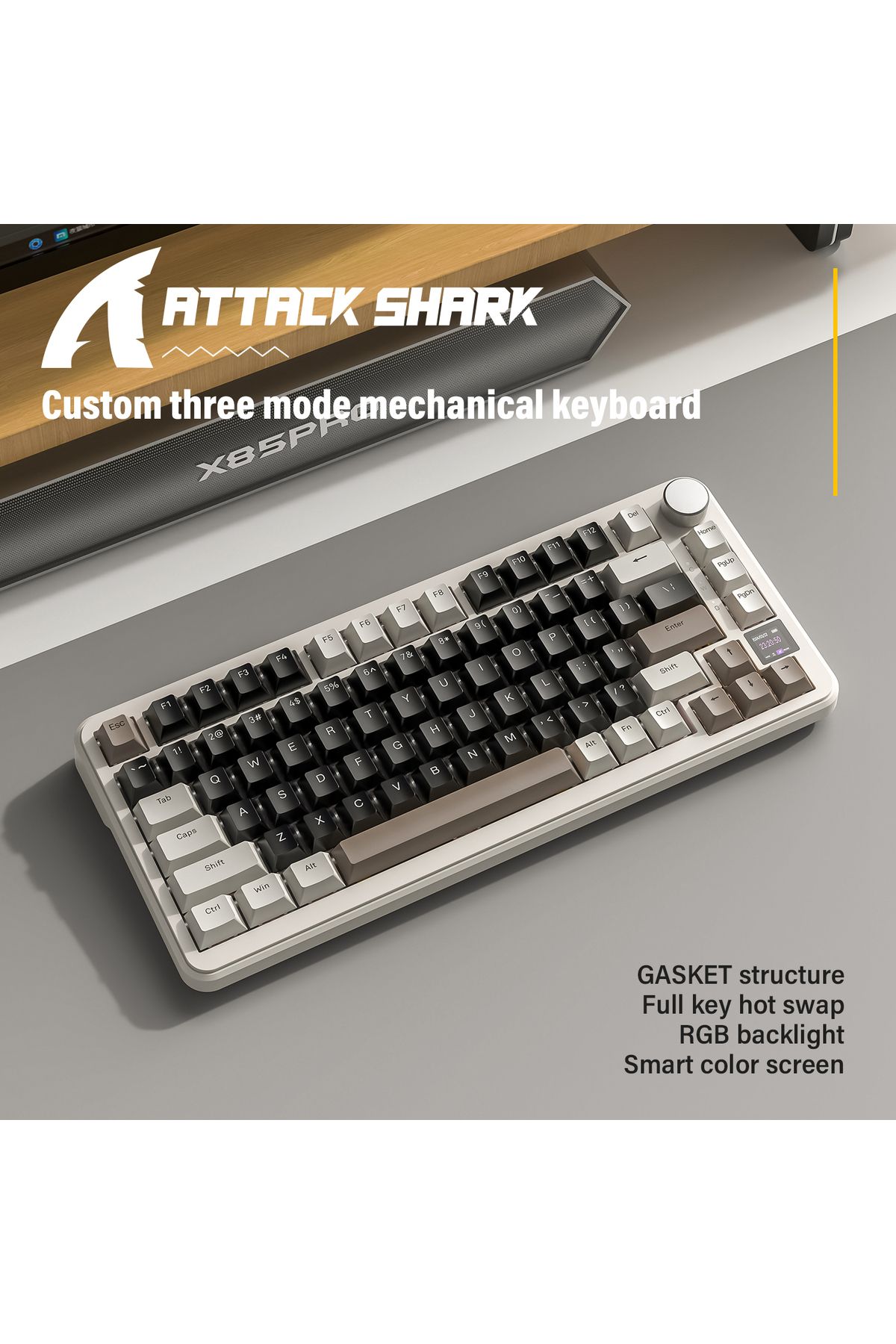 silabor ATTACK SHARK X85PRO Tri-mode Gasket Mekanik Klavye