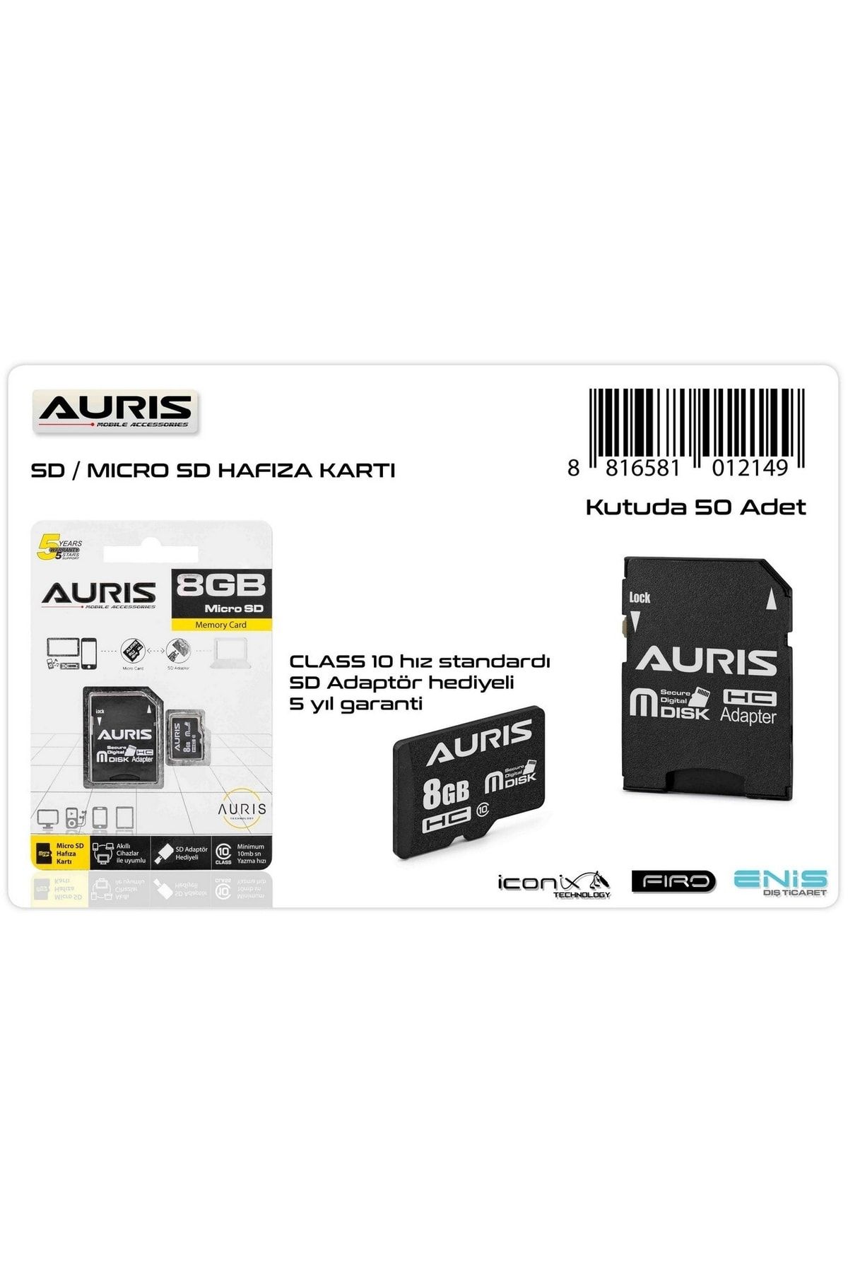 Genel Markalar Auris 8gb Sd Hafıza Kartı