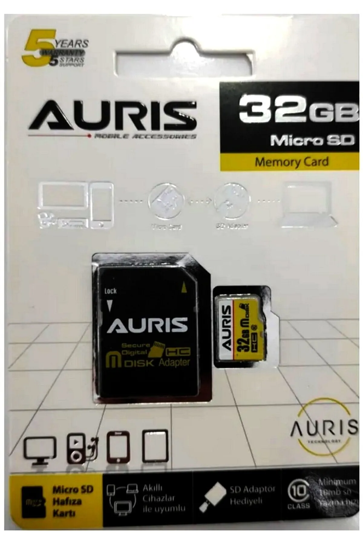 Auris Aurıs 32GB MicroSD Hafıza Kartı 10Mb/Sny Class 10