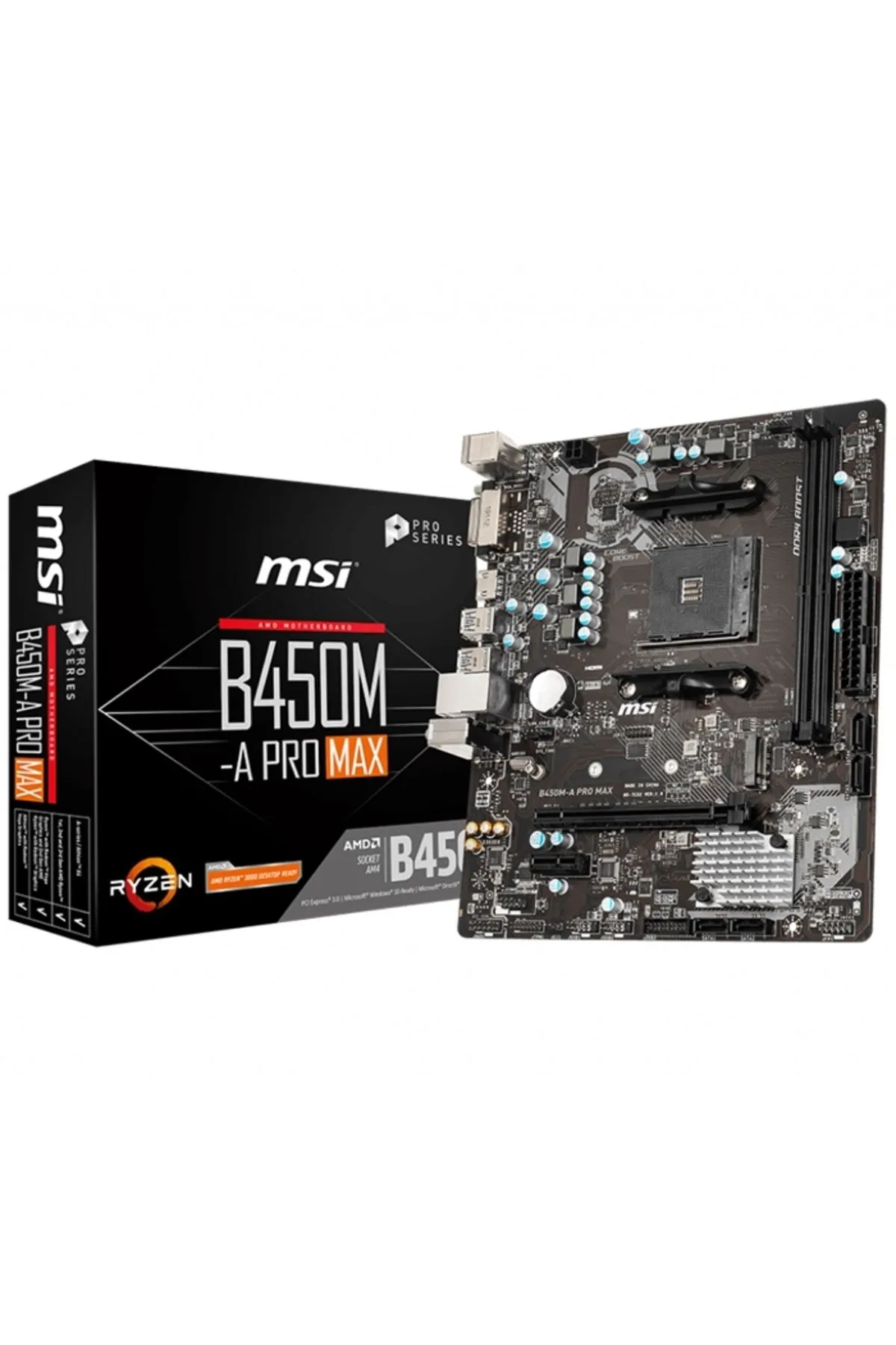 MSI B450m-a Pro Max Amd B450 Soket Am4 Ddr4 4133(OC)mhz Matx Gaming (OYUNCU) Anakart