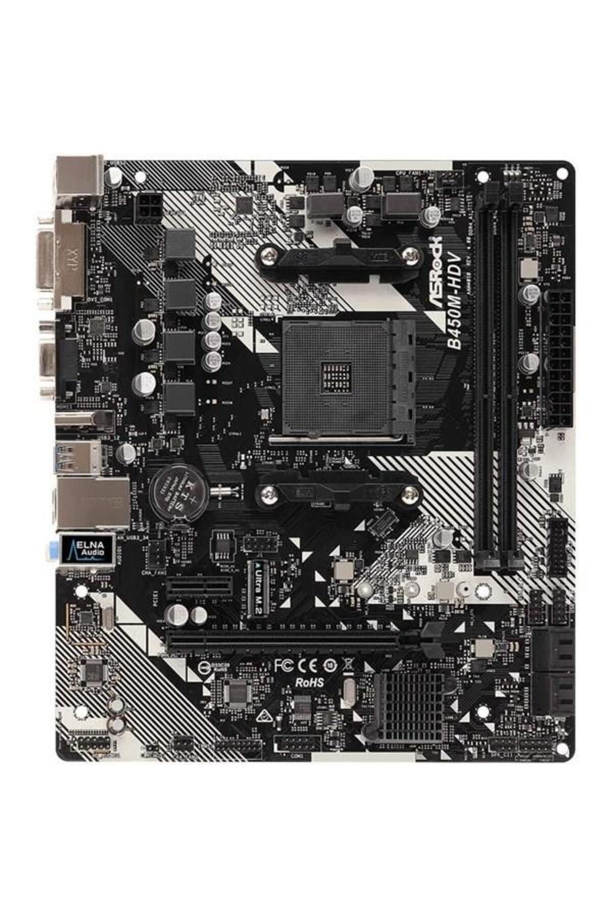 ASRock B450m-hdv R4.0 Ddr4 Hdmı Dvı Pcıe 16x V4.0 Am4 Matx