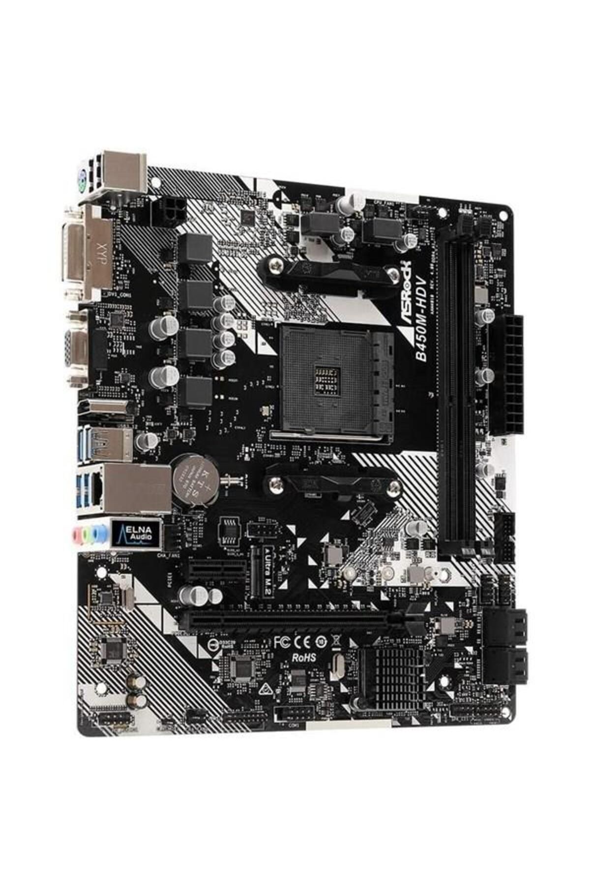 ASRock B450m-hdv R4.0 Ddr4 Hdmı Dvı Pcıe 16x V4.0 Am4 Matx