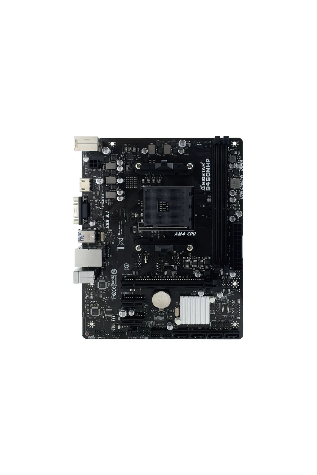 Biostar B450MHP AMD B450 DDR4 USB 3.2 HDMI/VGA PCI 3.0 AM4 Anakart