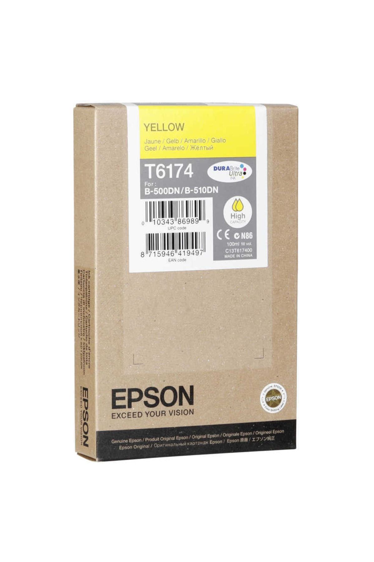 Epson B500-510 Yellow Sarı Yüksek Kapasite Mürekkep Kartuş T617400