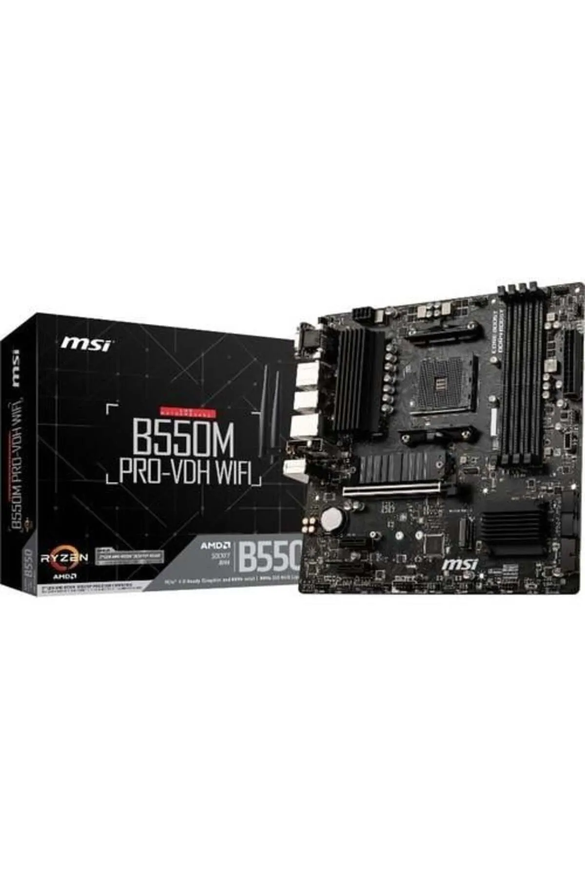 MSI B550m Pro-vdh Wıfı Ddr4 M2 Pcıe Nvme Hdmı Dp Pcıe 16x V4.0 Am4 Matx