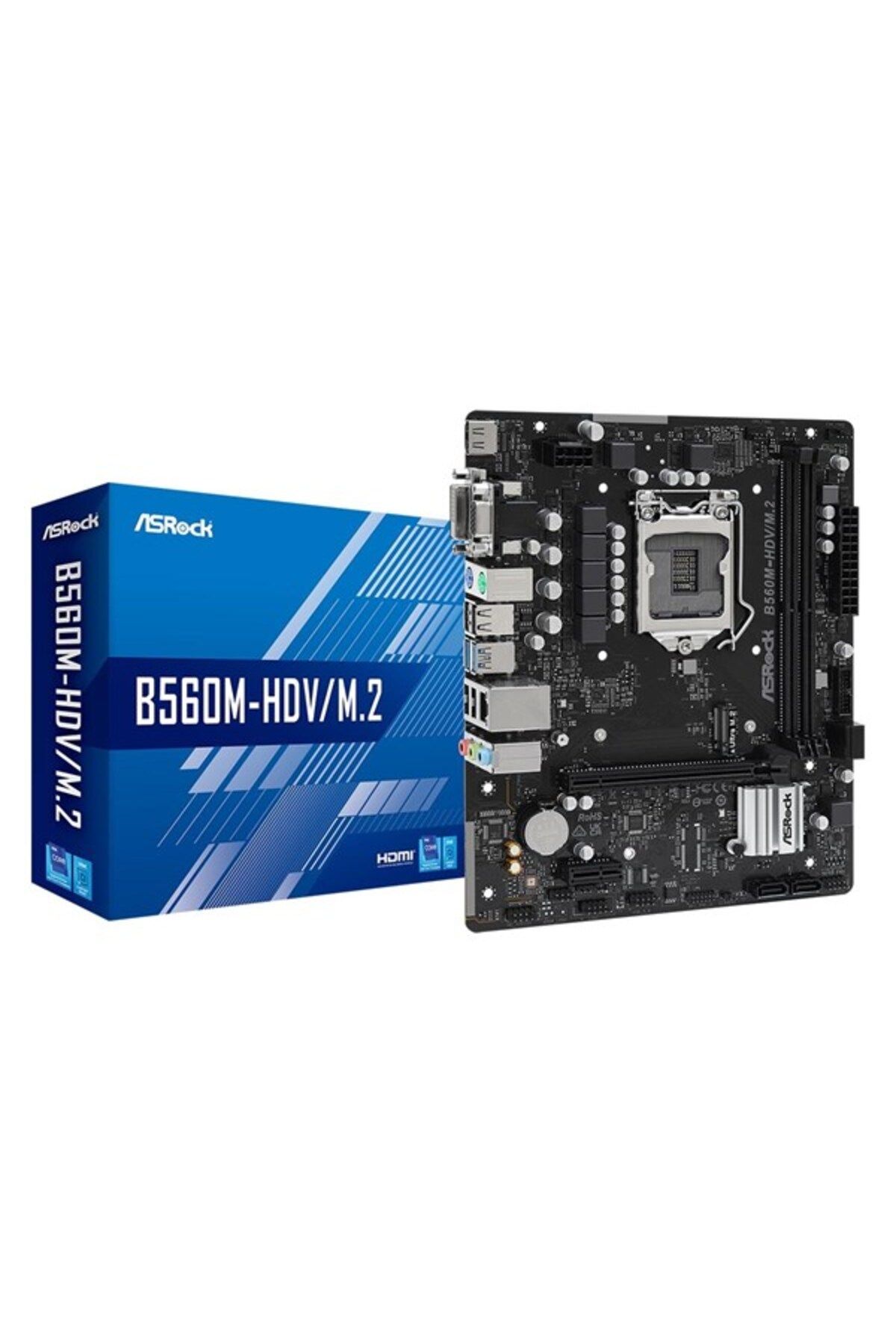 ASRock B560m-hdv/m.2 Ddr4 Hdmı-dvı Pcıe 3.0 1200p V2 Matx