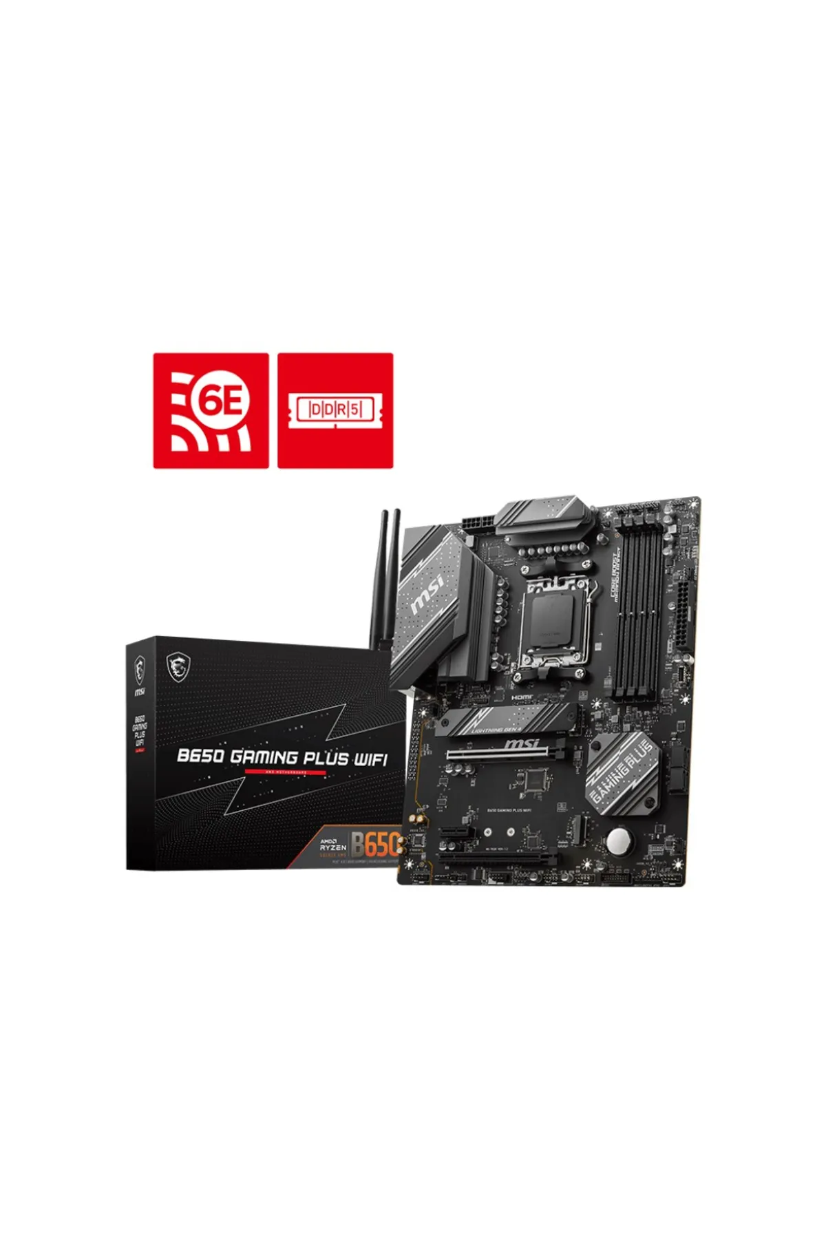 MSI B650 Gamıng Plus Wıfı Amd B650 Soket Am5 Ddr5 6000mhz(OC) Wıfı 6e Atx Anakart