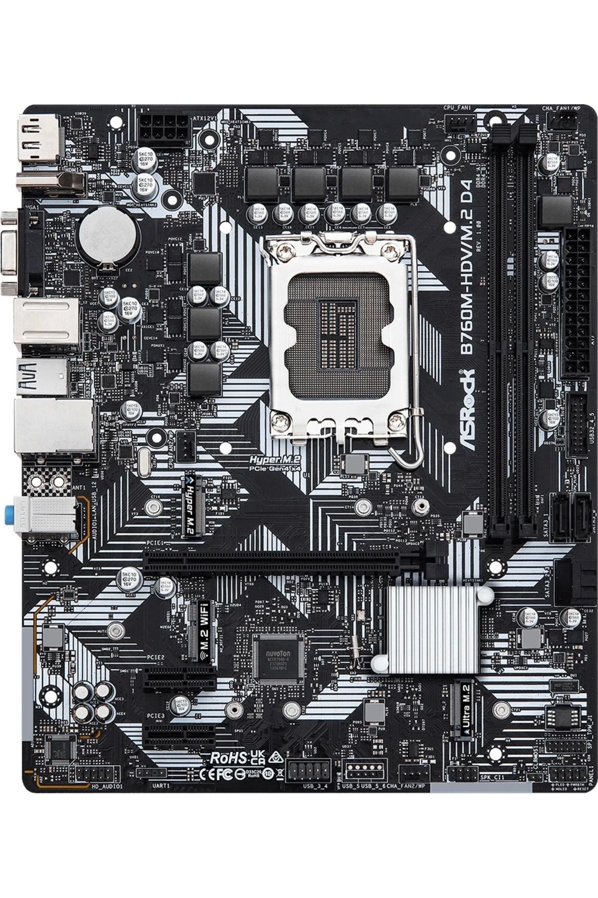 ASRock B760M-HDVM2 D4 Intel LGA1700 DDR4 mATX Anakart