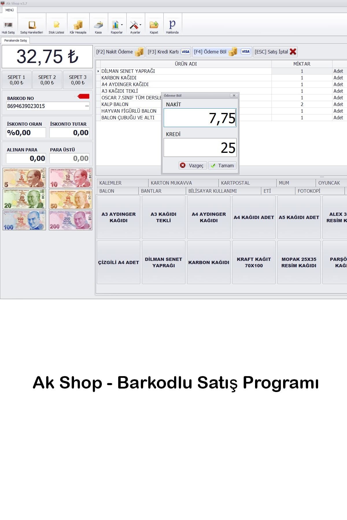 PazarTimi Barkod Satış Sistemi & Market Programı & Satış Programı