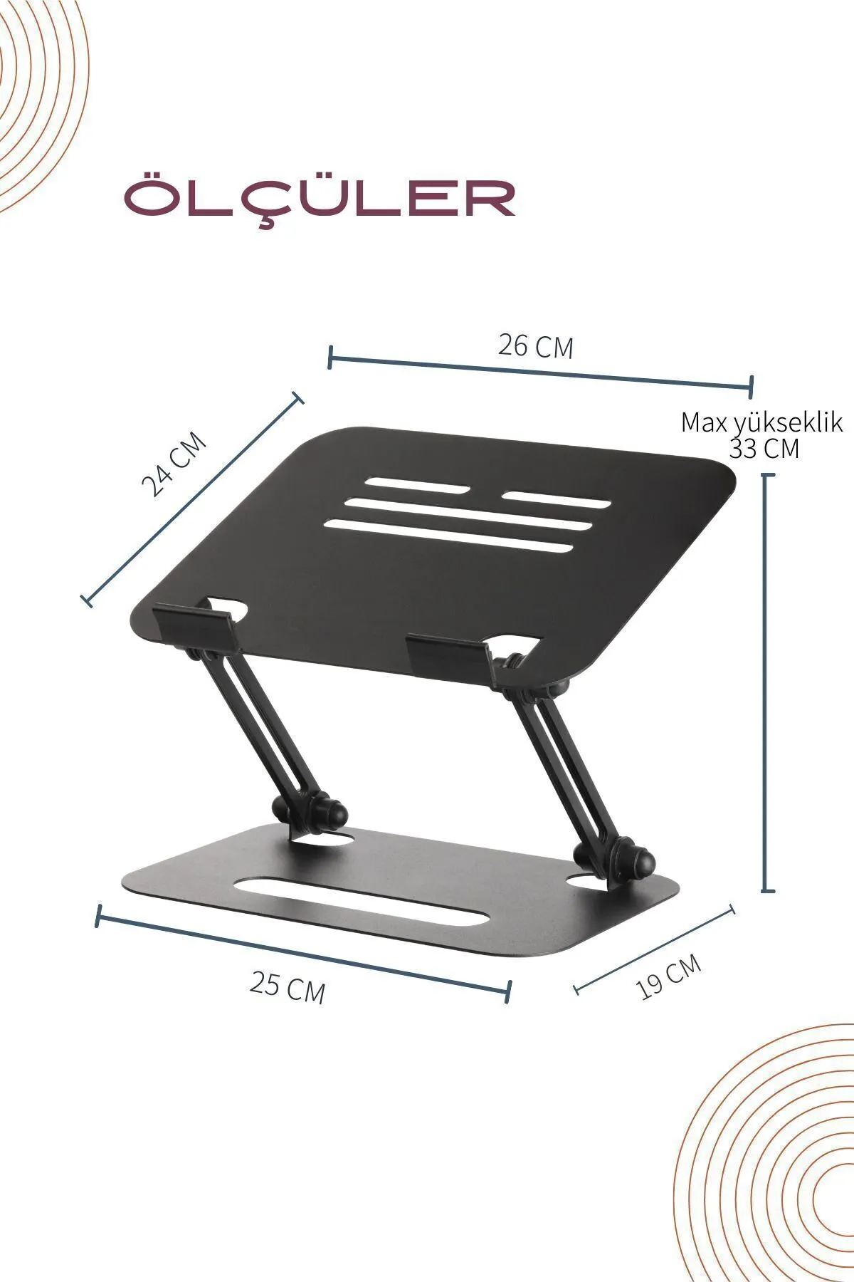 mufamet Basic 2 Tüm Modellerle Uyumlu Metal Kolay Ayarlanır Katlanabilir Ergonomik Laptop Standı Yükseltici