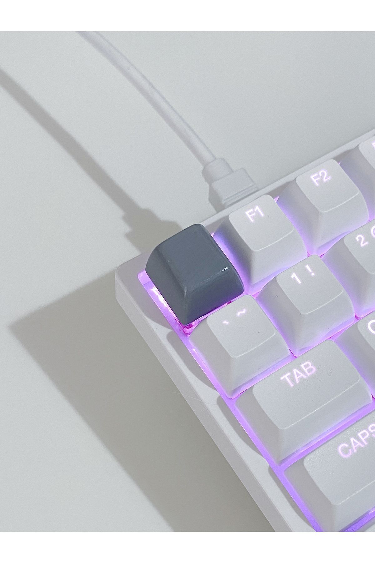 buffed Basics Mekanik Klavye Tuşu Gri Artisan Keycaps Gamer Aksesuar buffed