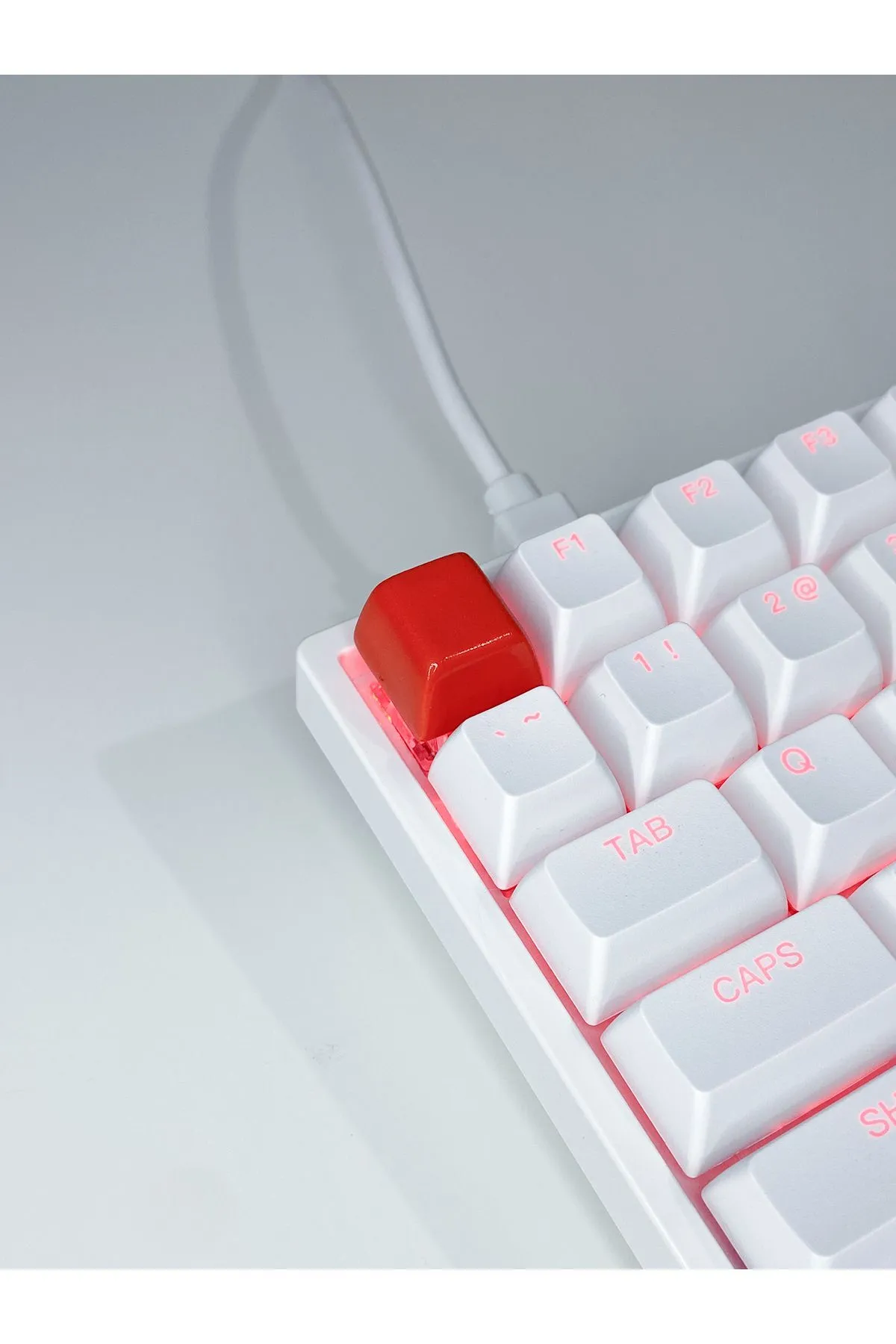 buffed Basics Mekanik Klavye Tuşu Kırmızı Artisan Keycaps Gamer Aksesuar buffed