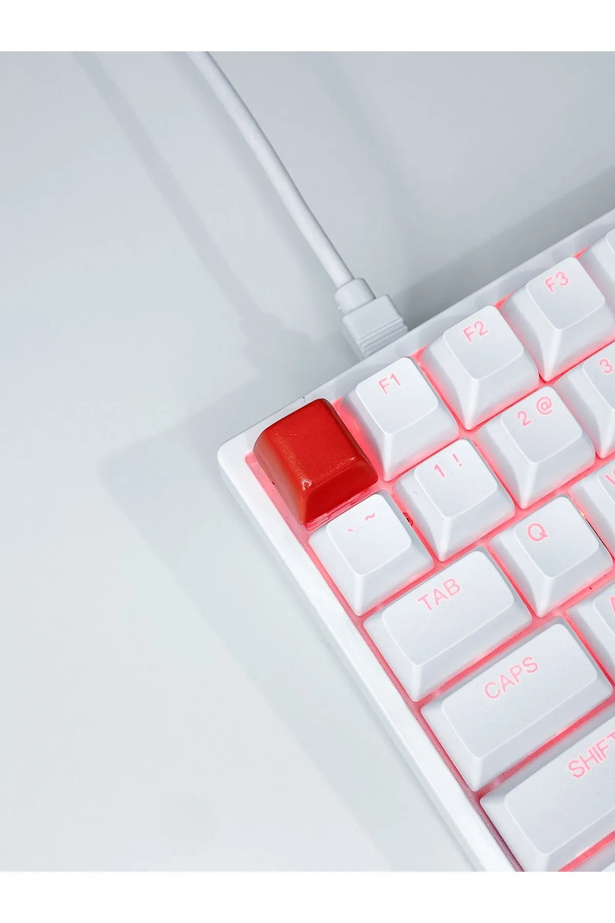 buffed Basics Mekanik Klavye Tuşu Kırmızı Artisan Keycaps Gamer Aksesuar buffed