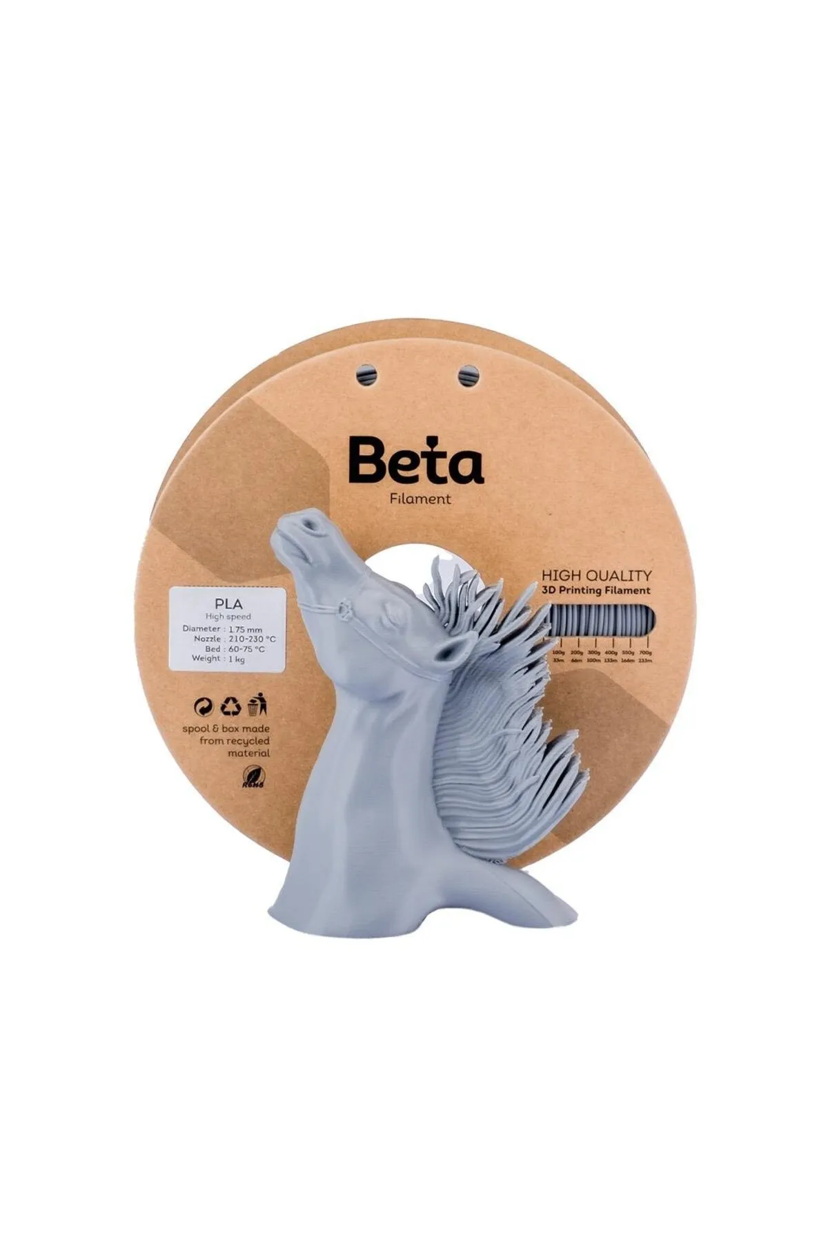 Beta Filament Beta Pla Filament Grey