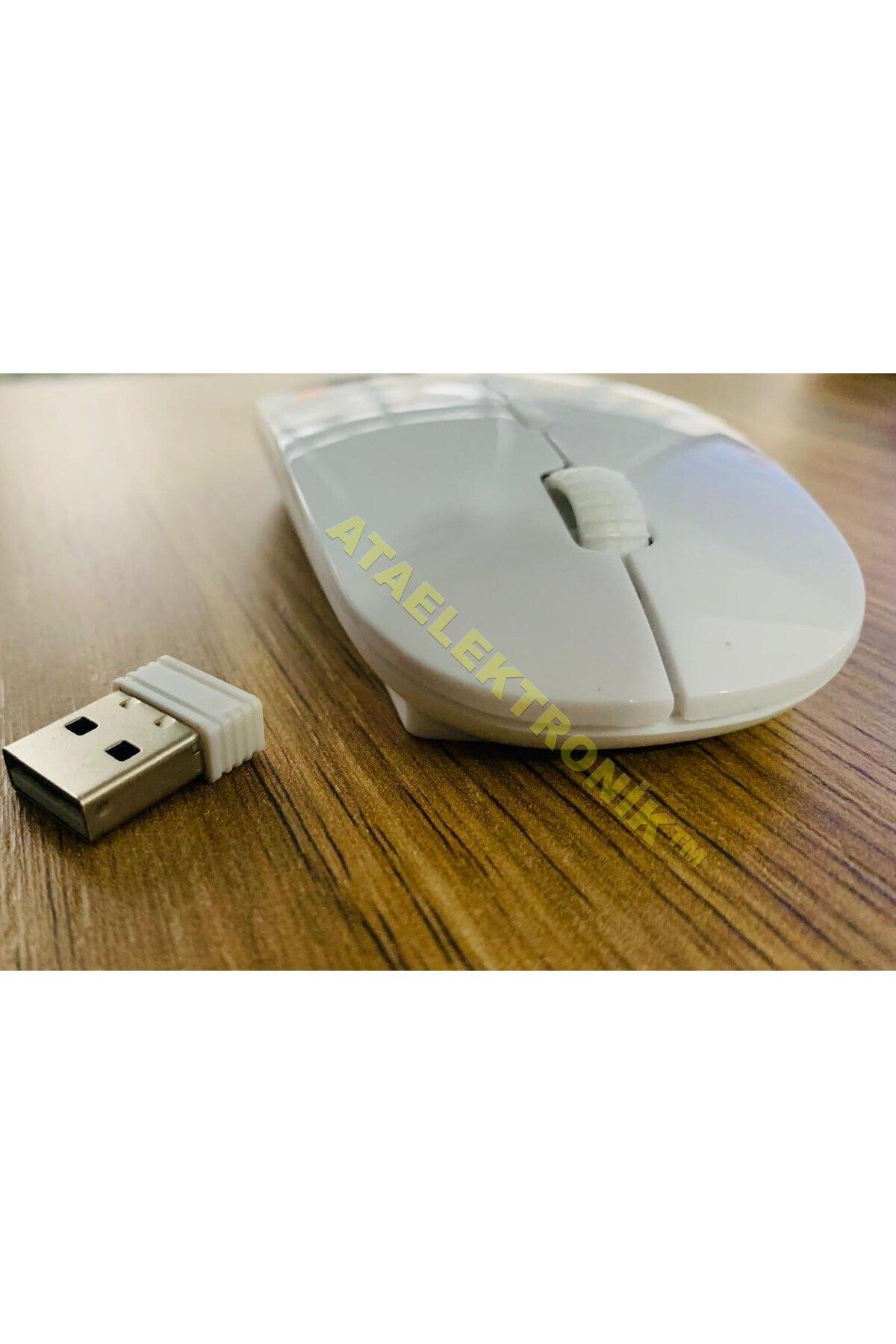 ATAEXPRESS Beyaz Renk Slim Sessiz Kablosuz Wireless Mouse Maus 2.4g