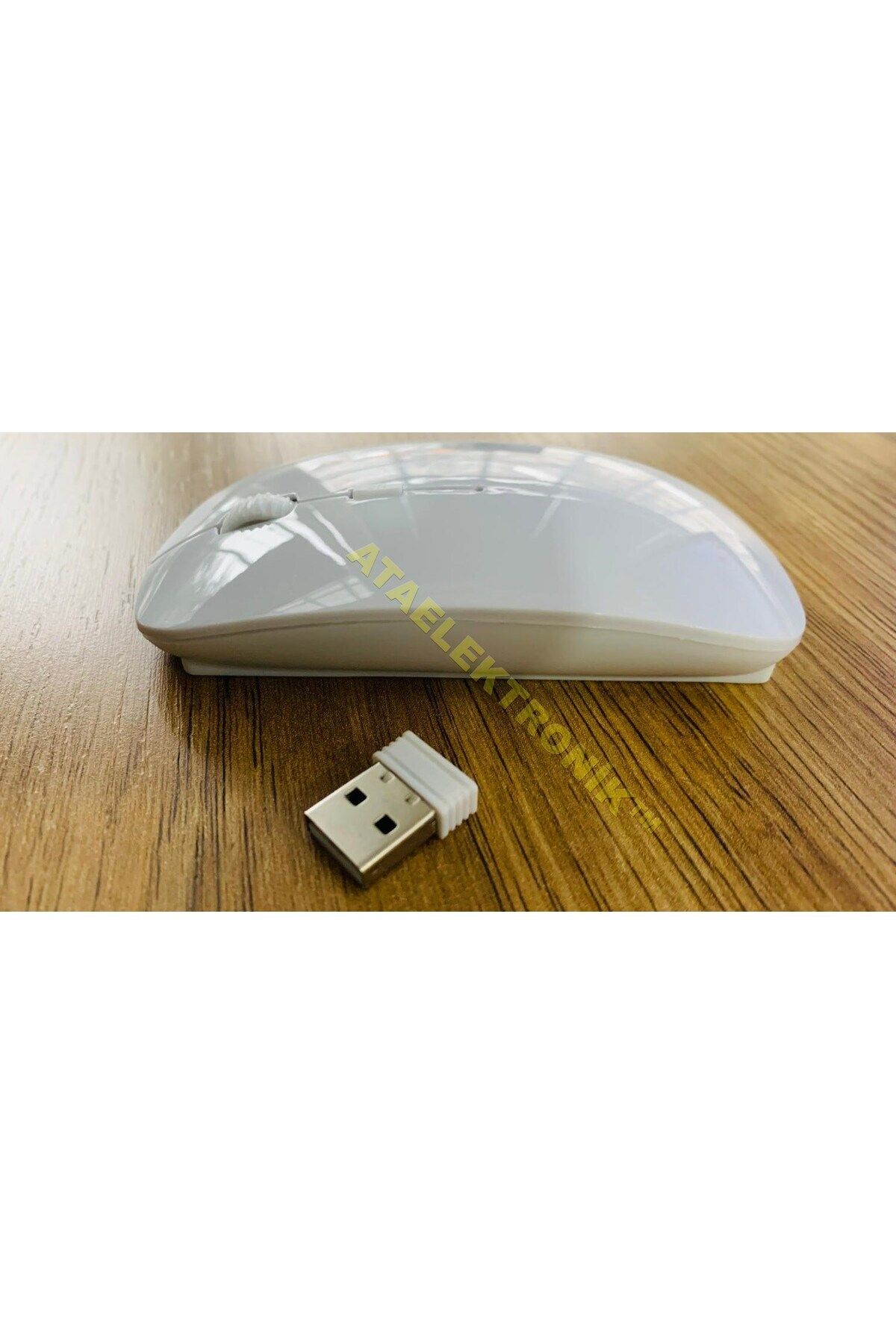 ATAEXPRESS Beyaz Renk Slim Sessiz Kablosuz Wireless Mouse Maus 2.4g