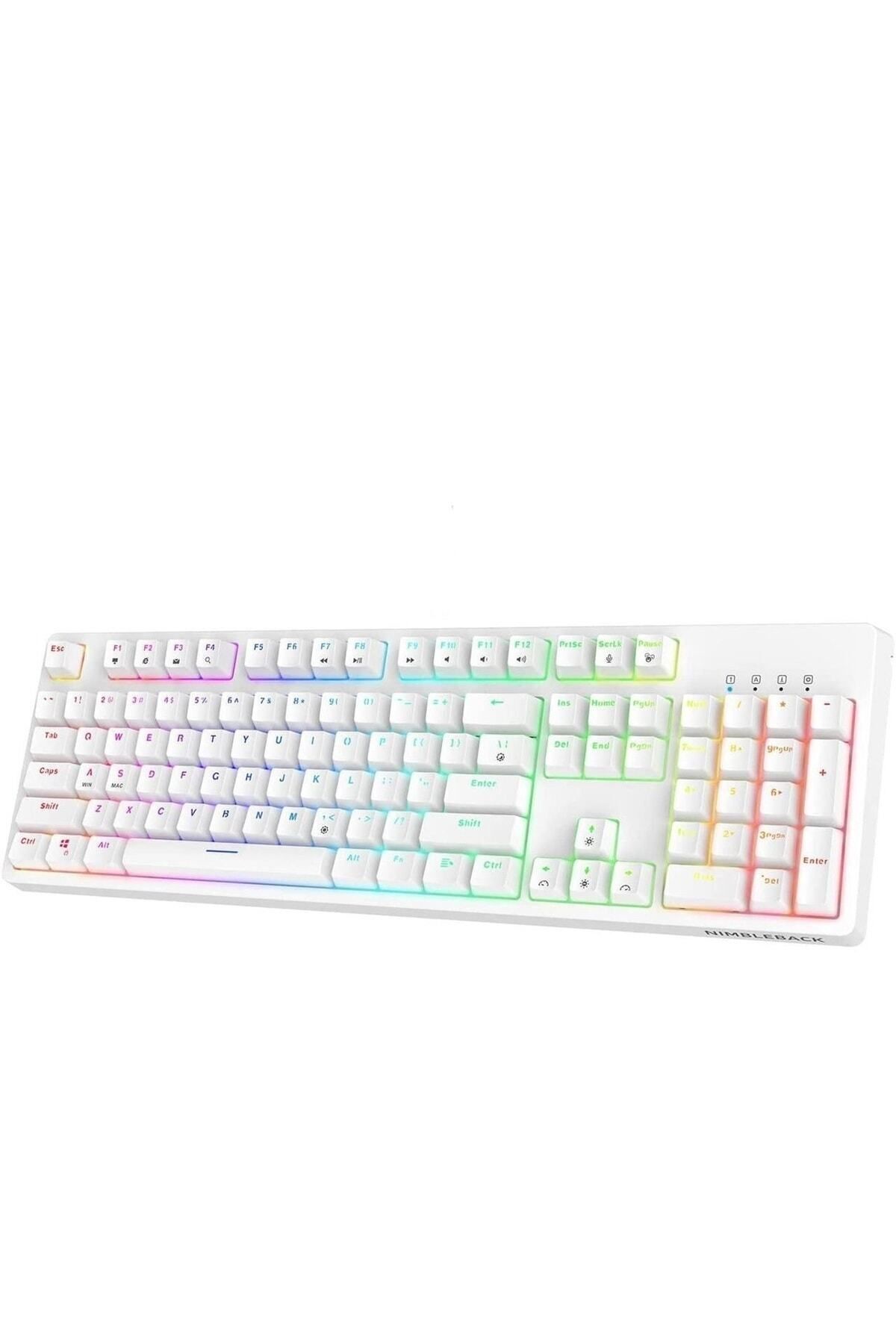 Sarftech Beyaz Rgb Mavi Switch Q Gaming Tam Mekanik Kablolu Oyuncu Klavyesi Bkb4