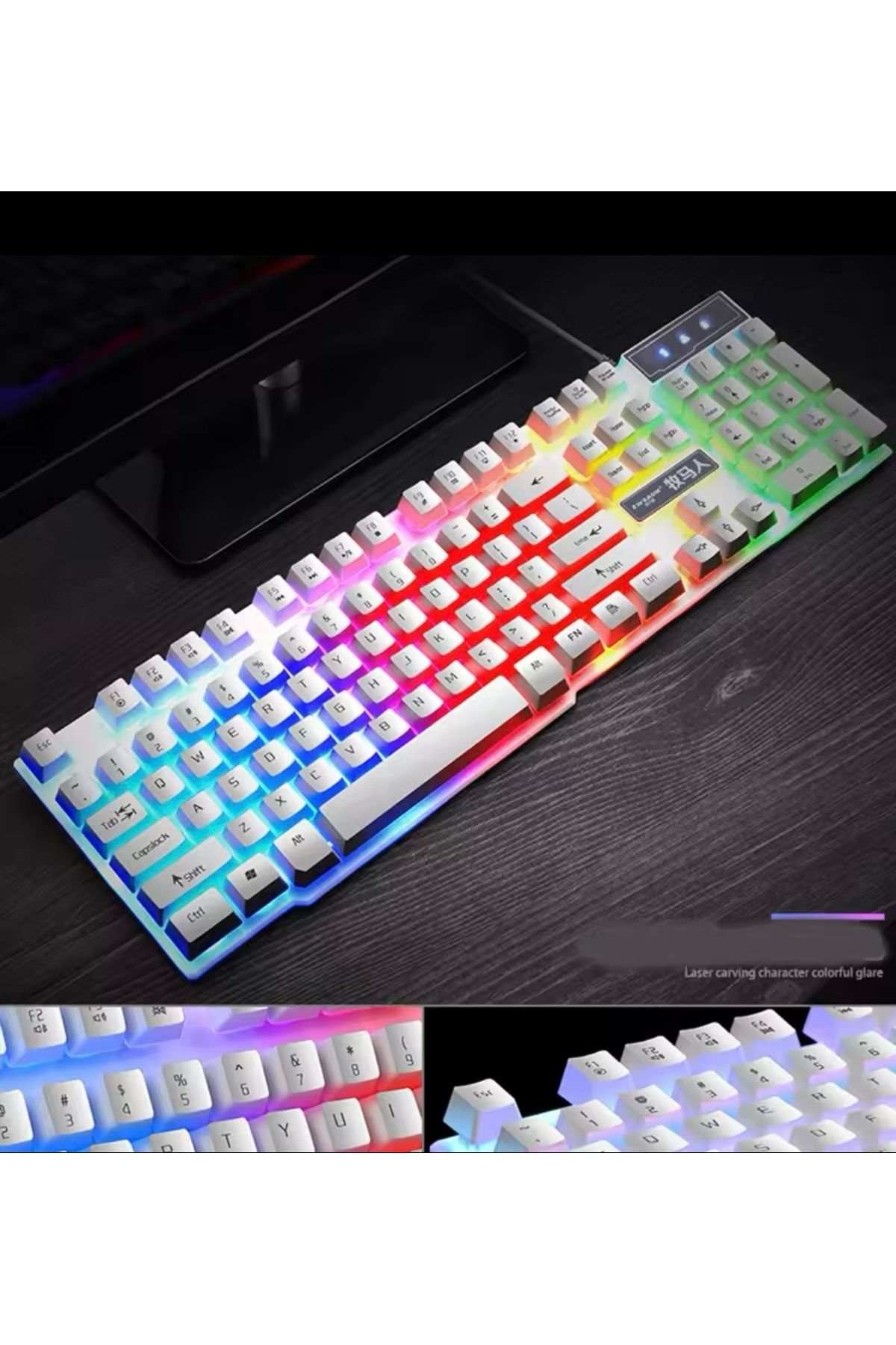 SKYNEX Beyaz Rgb Türkçe Q Klavye Sökülebilir Tuşlu