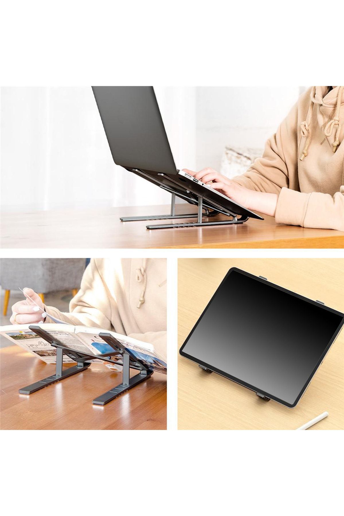 Blueforce Bf-as70 Alüminyum Macbook Laptop Ve Tablet Standı 7 Kademeli Katlanabilir Taşınabilir