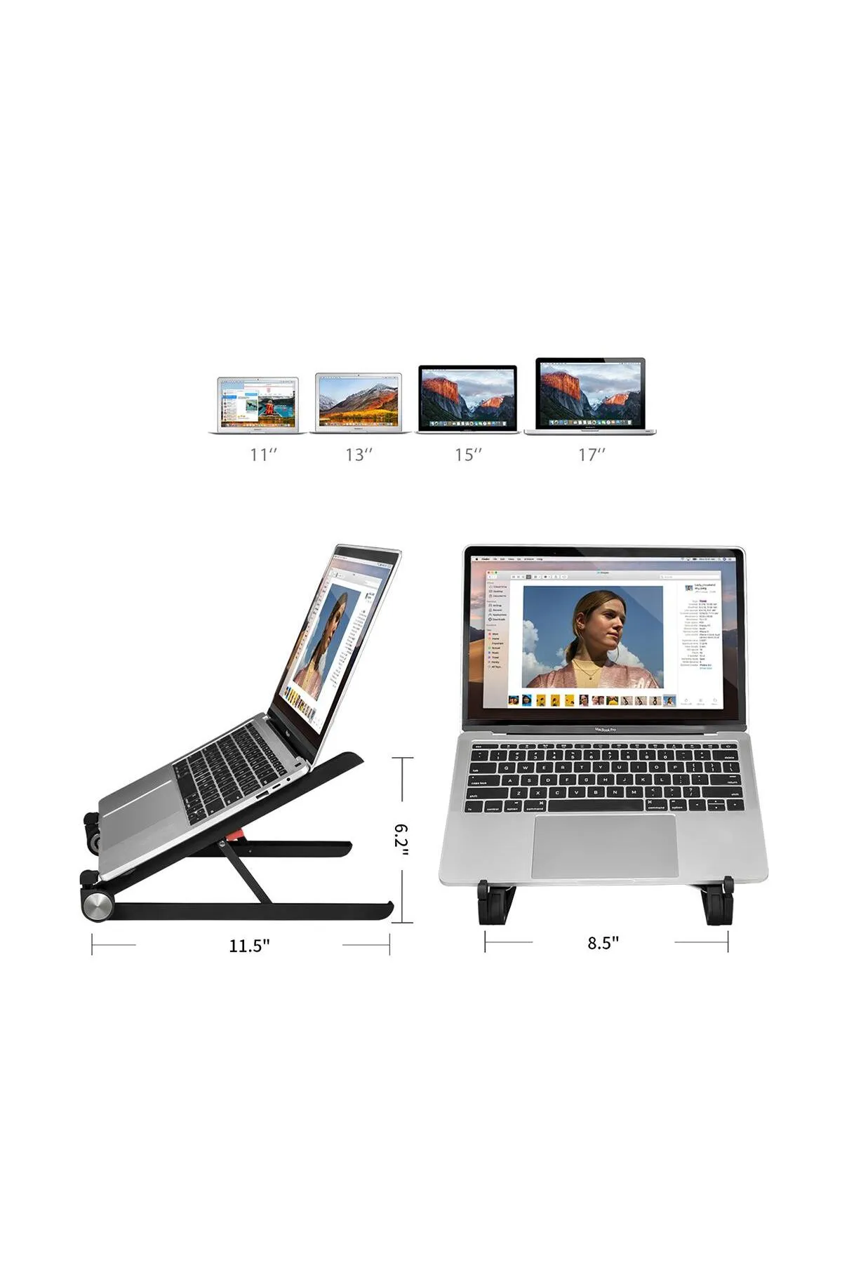 SAIJI Bix X1 Alüminyum Notebook Laptop Standı Siyah