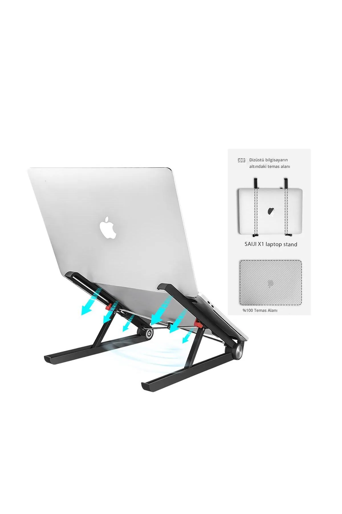 SAIJI Bix X1 Alüminyum Notebook Laptop Standı Siyah