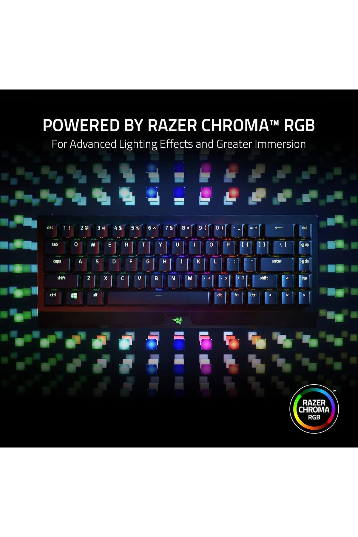 Razer BlackWidow V3 Mini HyperSpeed - Green Switch, %65 Kablosuz Mekanik Oyuncu Klavyesi, RGB