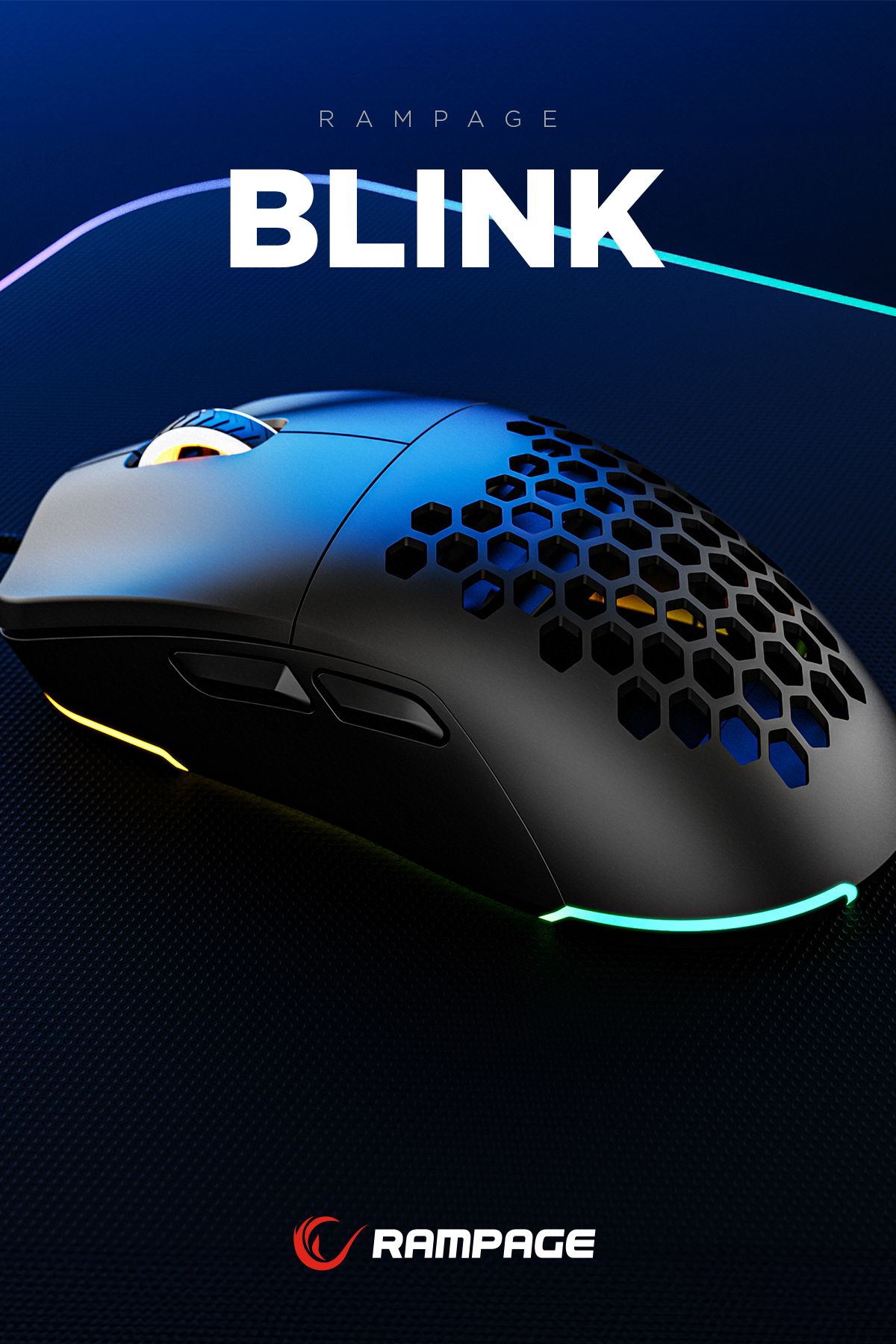 Rampage Blink Rgb Mouse Makrolu 12800 Dpi Oyuncu Mouse Gaming Mouse Örgü Kablo E-spor Mouse Profesyonel