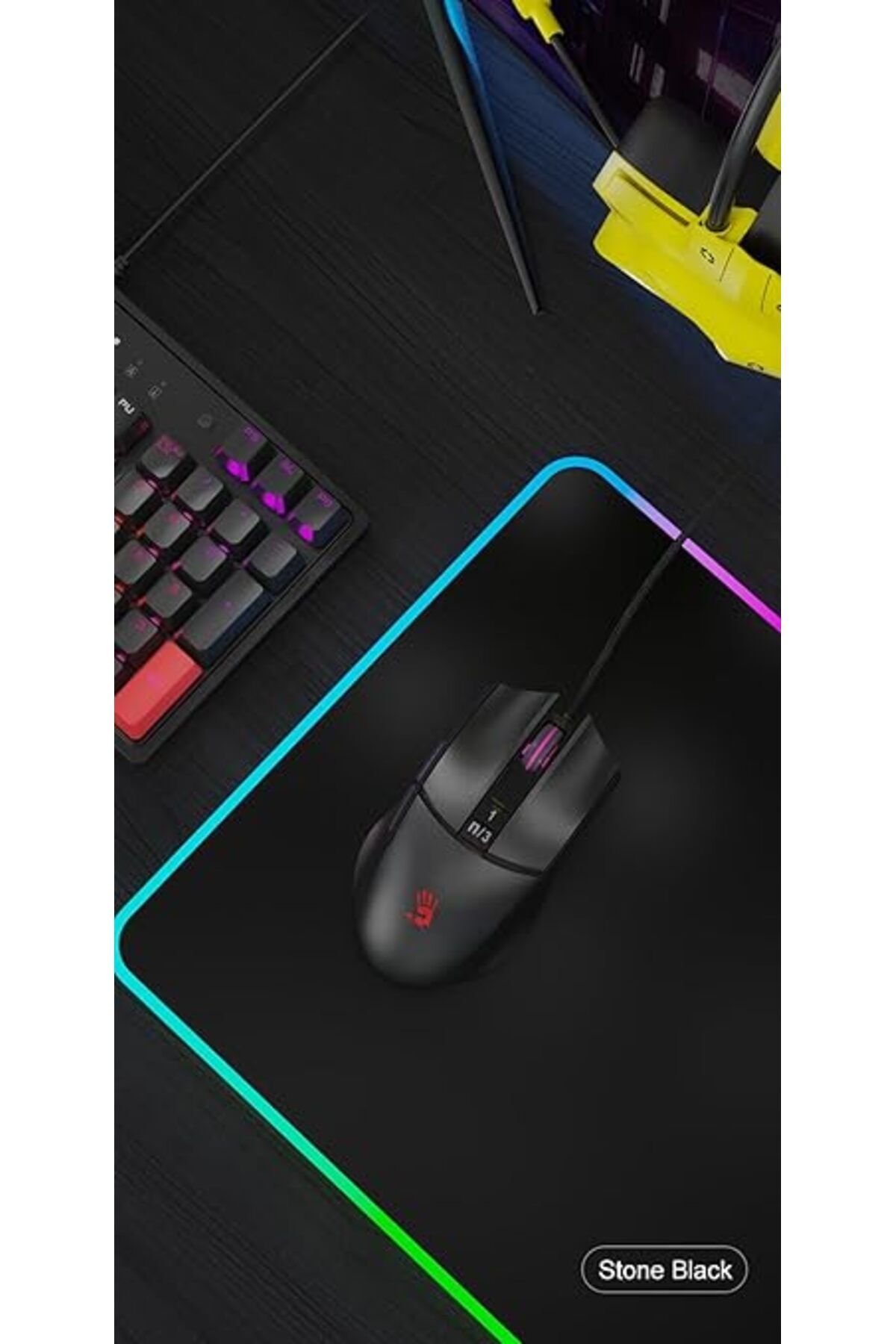 Orqinel Bloody L65 Max RGB 12.000 CPI Sensör Ultra Core 3&4 Aktif Özel Yapım Optik Gamer Oyuncu Mouse-Siyah