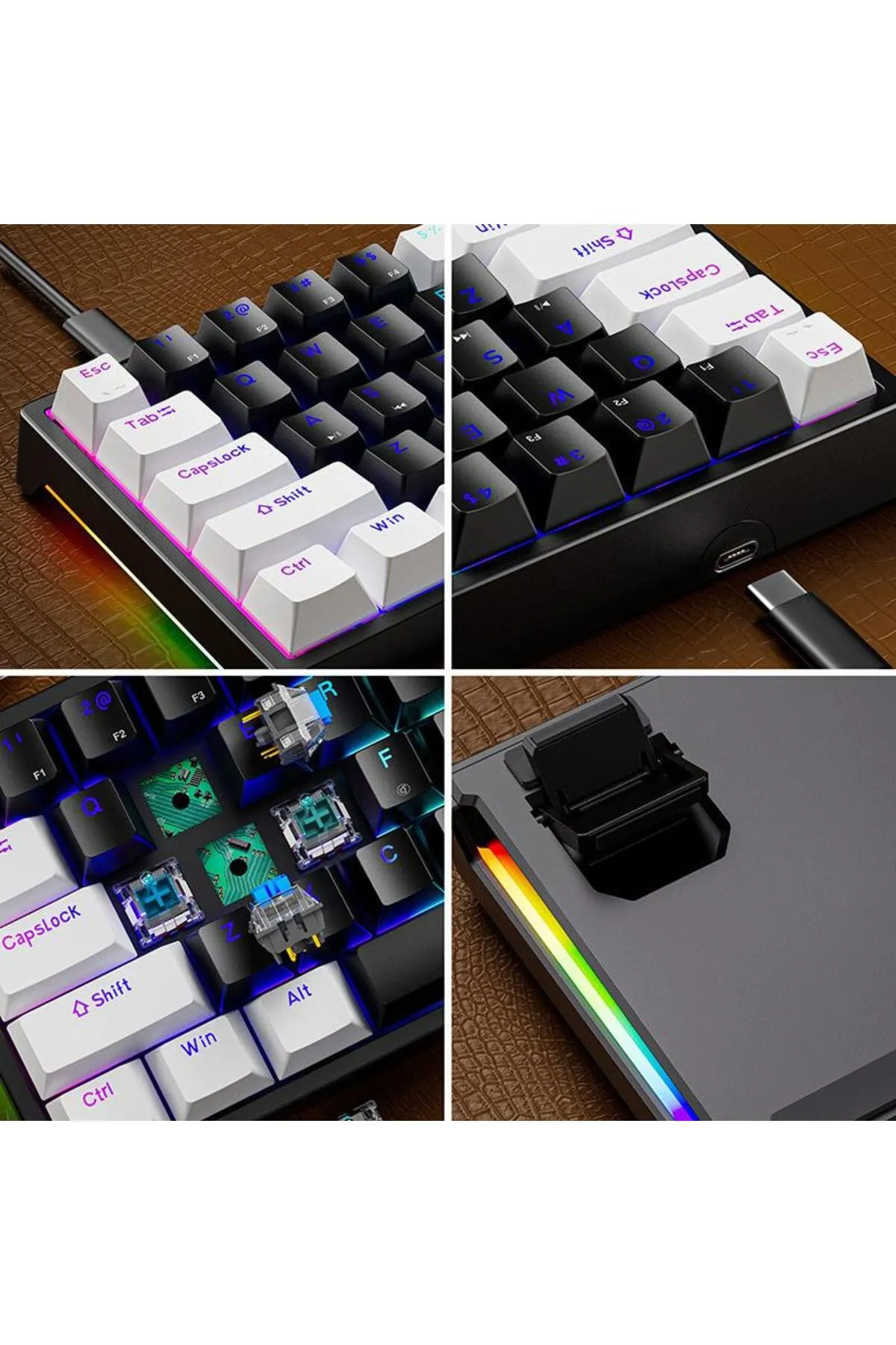 Valkyrie Blue Switch Dark Alien K710 71 Tuş Rgb Gaming Klavye - Mekanik Mavi Tuş Type-c - 2 Kademe