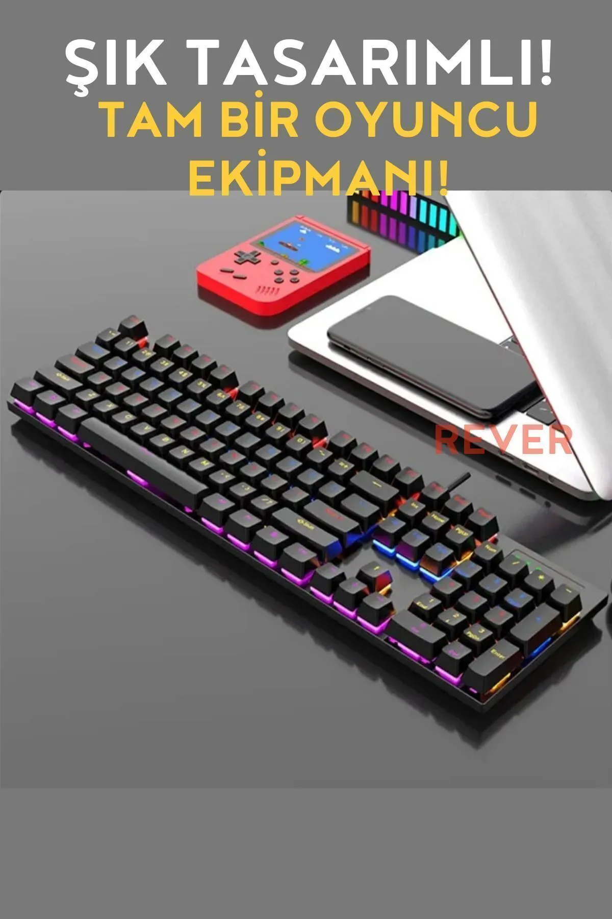 Rever Blue Switch Mekanik Gaming Oyuncu Klavyesi Colorfull RGB Işıklı