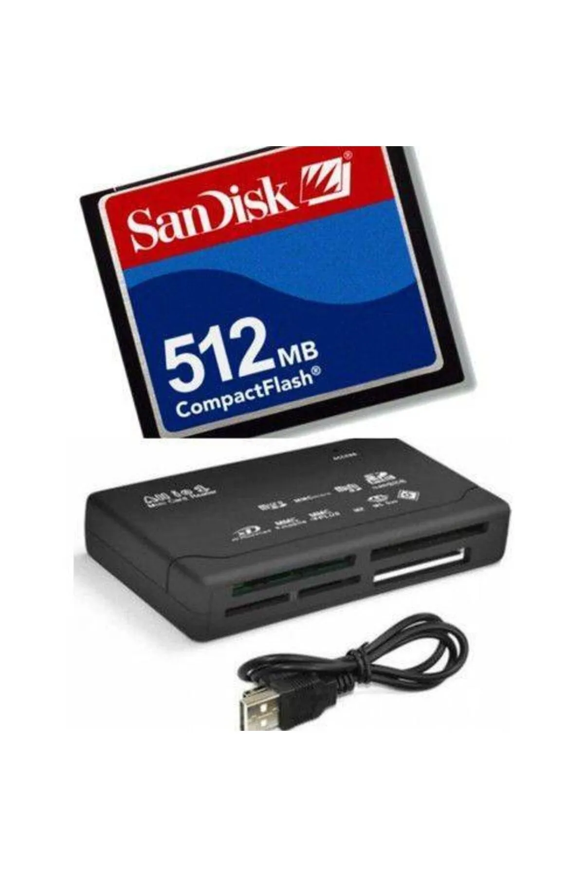 Genel Markalar Bluesey Sandisk. 512 Mb Compact Flash Hafıza Kartı - Usb 2.0 Cf Kart Okuyucu