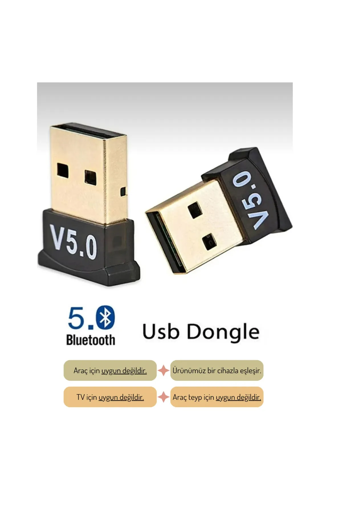 CRK TECH Bluetooth Dongle 5.0 Versiyon Pc Dongle 5.0 Bluetooth Aparatı Dönüştürücü